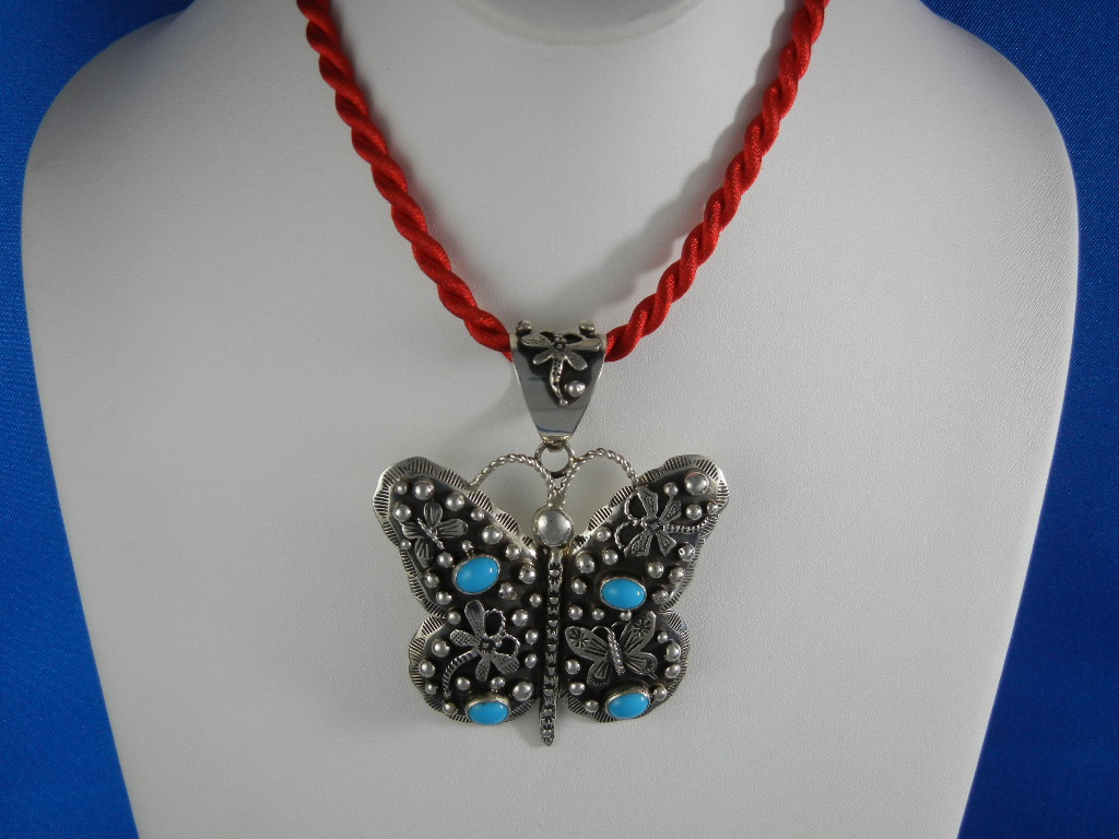 Emmer Thompson Turquoise Sterling Silver Butterfly Pend