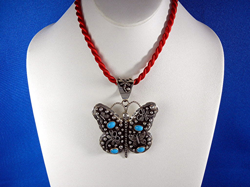 Emmer Thompson Turquoise Sterling Silver Butterfly Pend