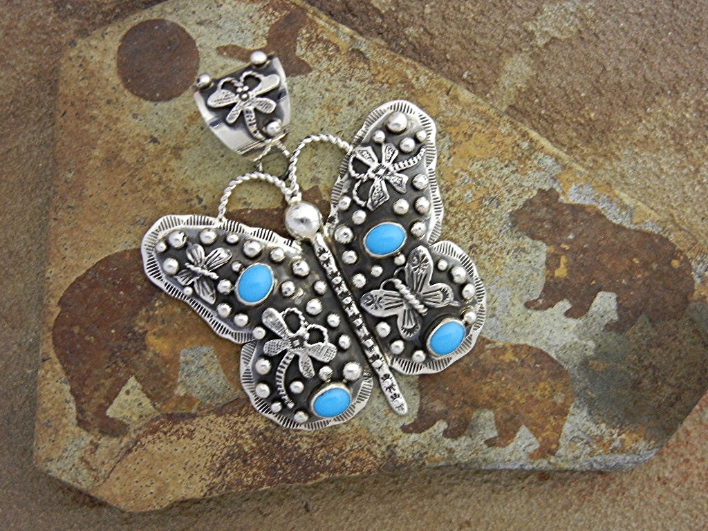 Emmer Thompson Turquoise Sterling Silver Butterfly Pend