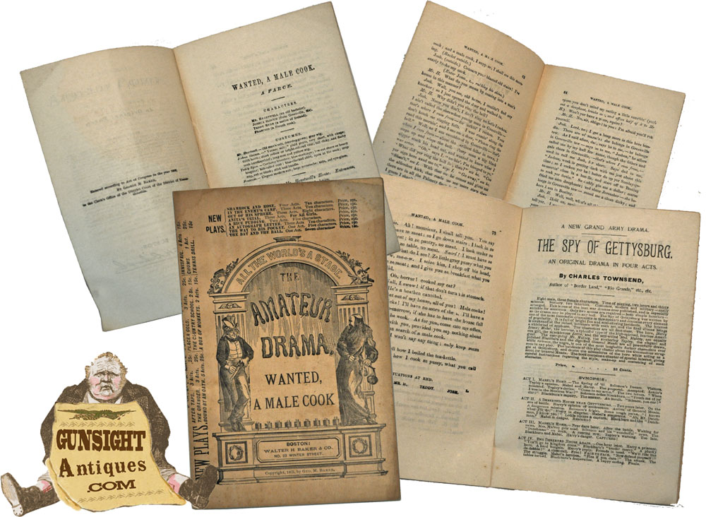 original! Civil War era published Farcical Play – Wanted A Male Cook