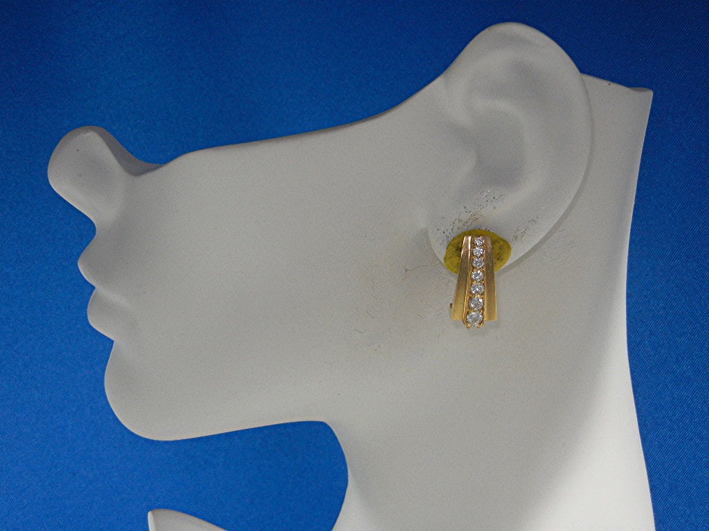 Earrings 14K Gold Diamond Omega Backs