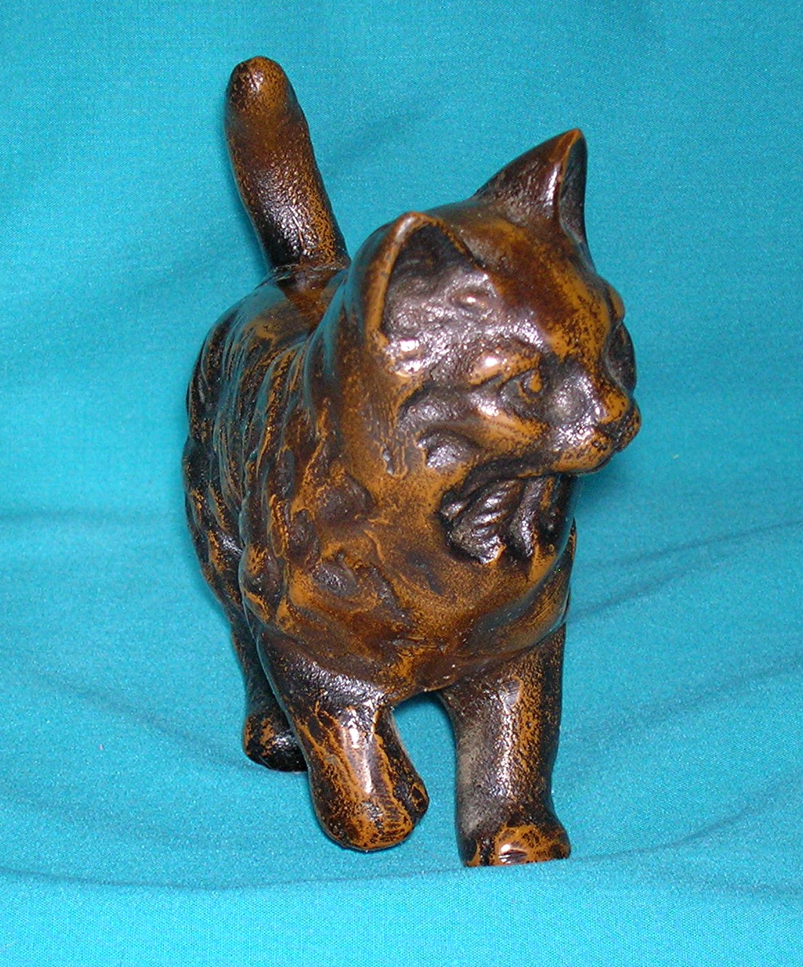 Bronze Metal Cat Ornament Figure