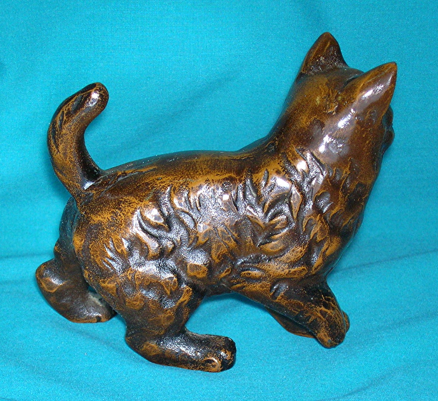 Bronze Metal Cat Ornament Figure