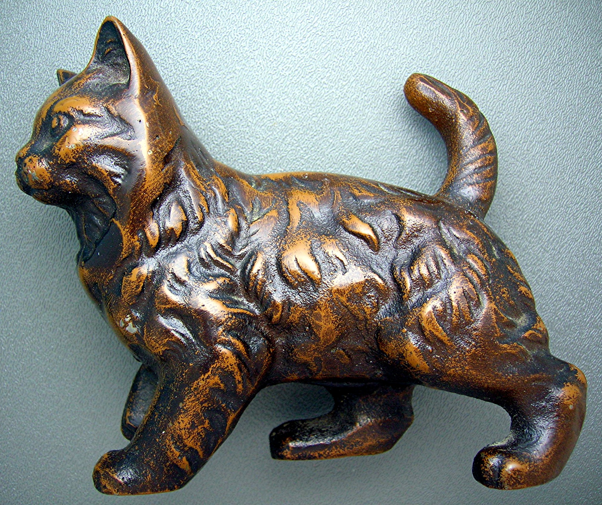 Bronze Metal Cat Ornament Figure
