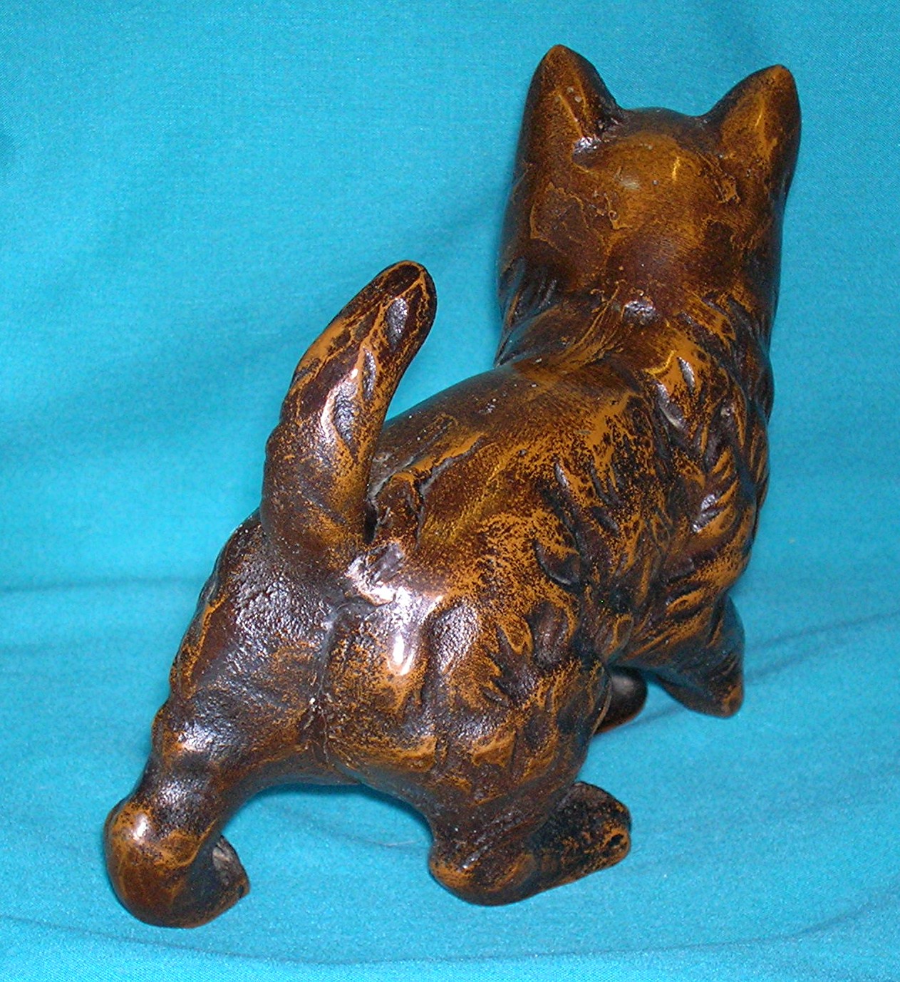 Bronze Metal Cat Ornament Figure