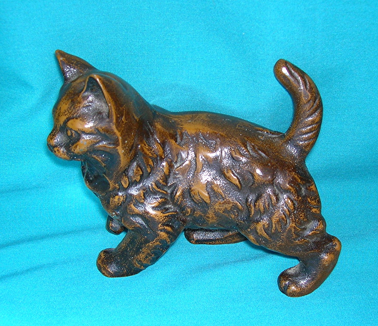 Bronze Metal Cat Ornament Figure