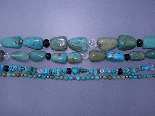 SILPADA Turquoise & Crystals Sterling Silver 4 Strand
