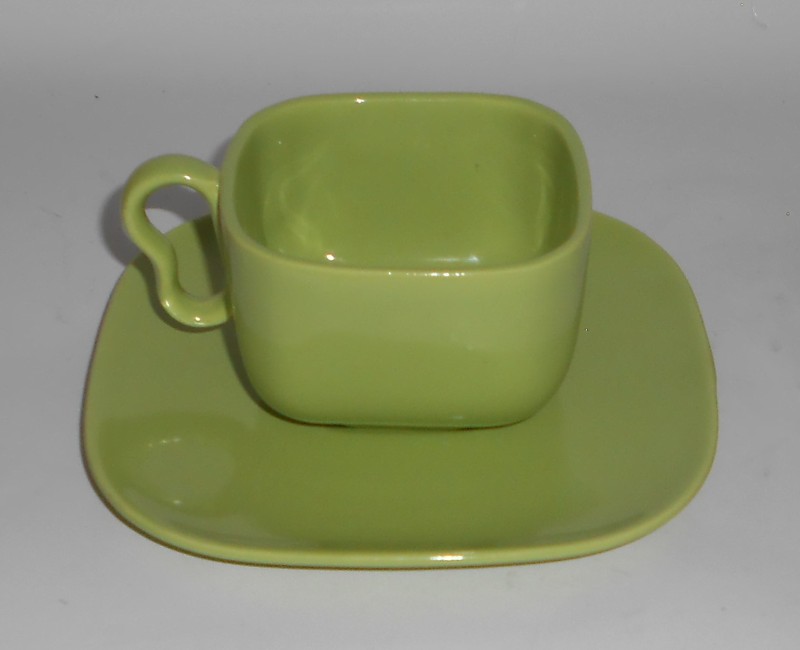 VINTAGE Franciscan Pottery Tiempo Sprout Light Green Cup & Saucer Set