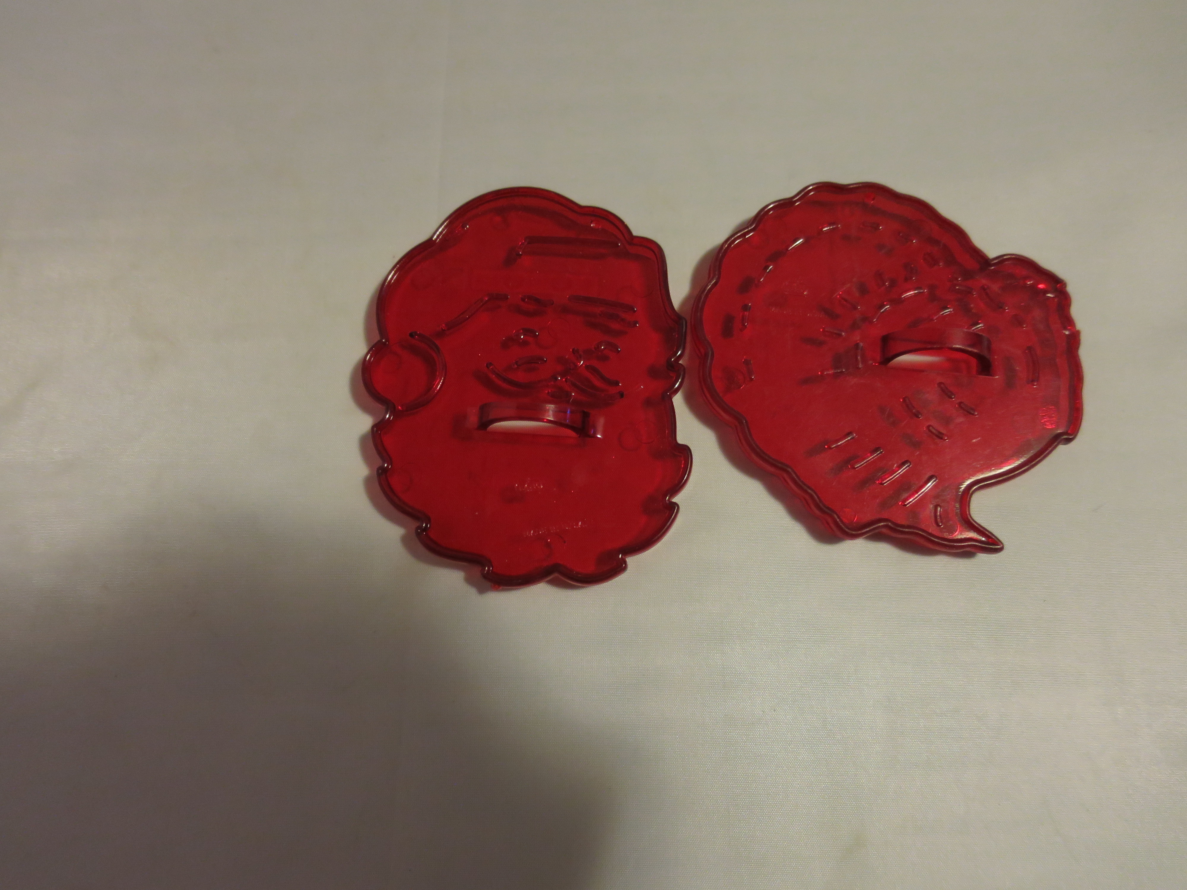 Vintage Turkey and Santa Cookie Cutters HRM Made in USA 1960s