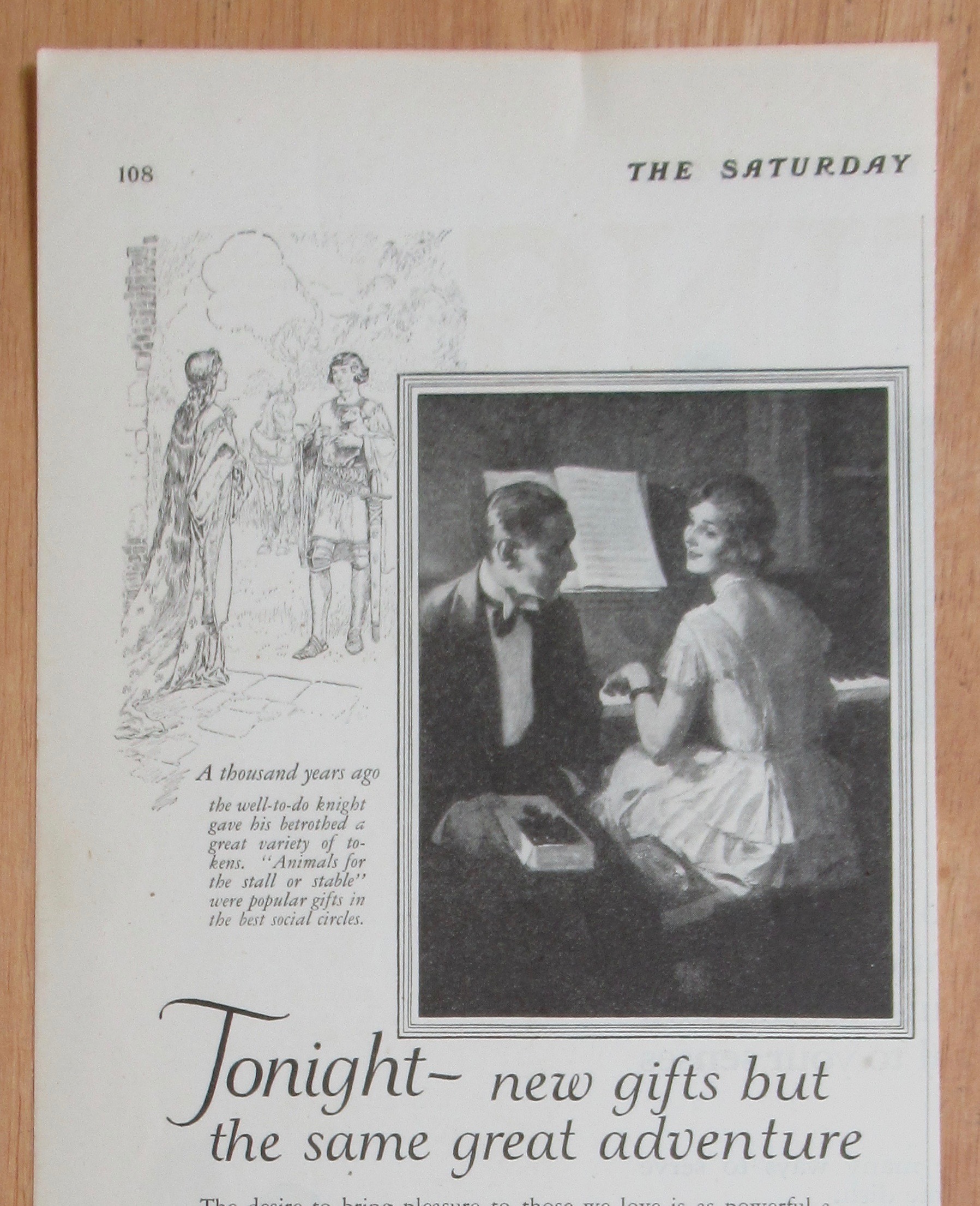 1924 Romance Chocolates with Woman & Man By Piano