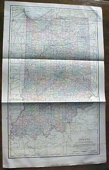 Antique Map Indiana 1906 Large Fold Out