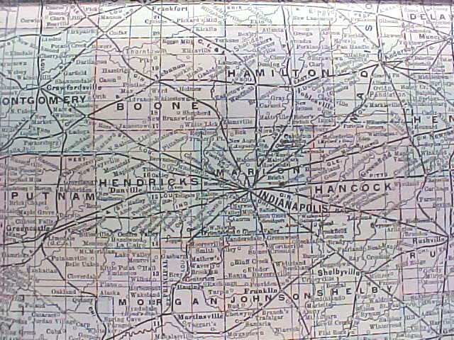 Antique Map Indiana 1906 Large Fold Out