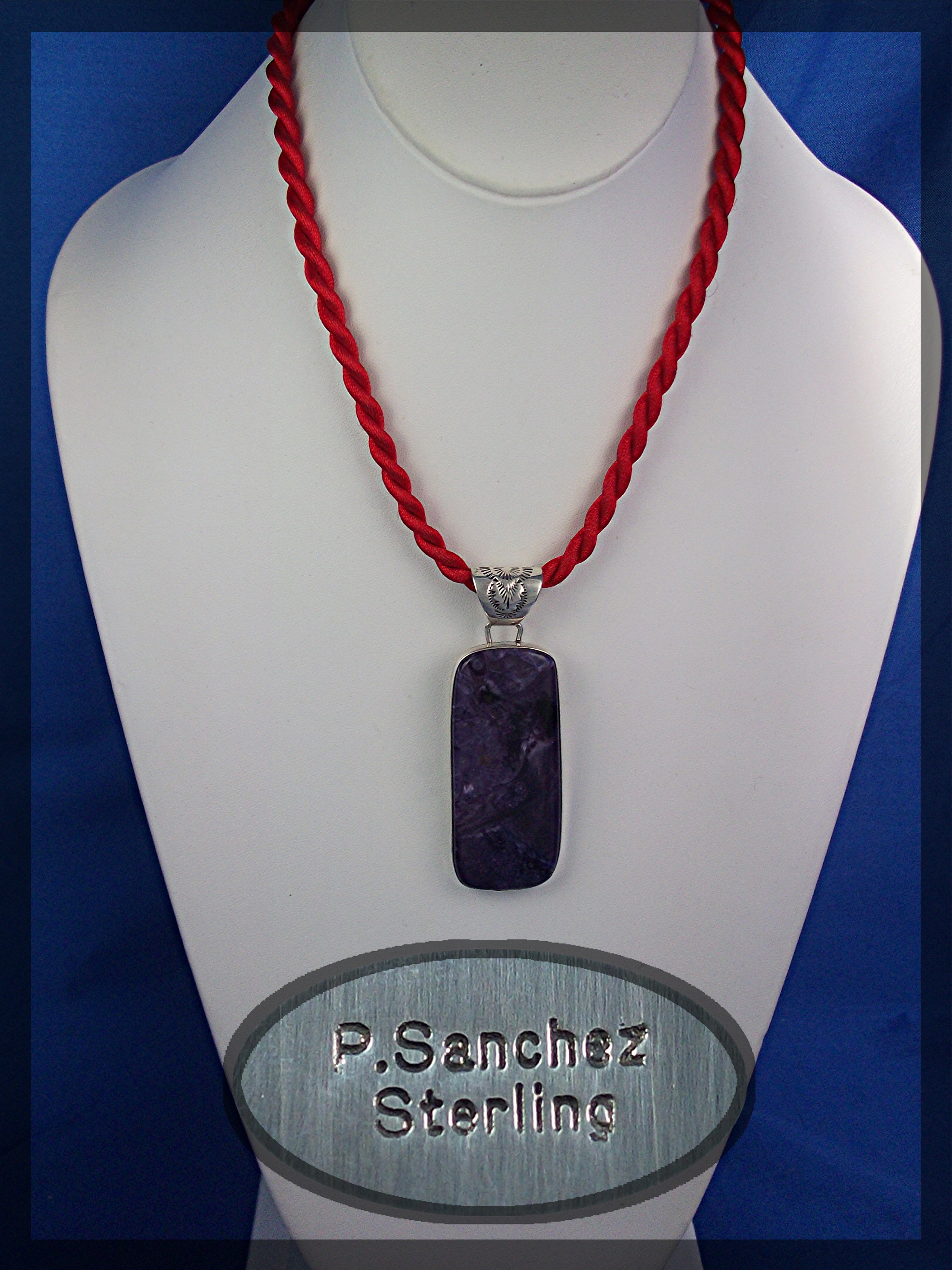 Pendant Russian Charolite Sterling Silver P Sanchez