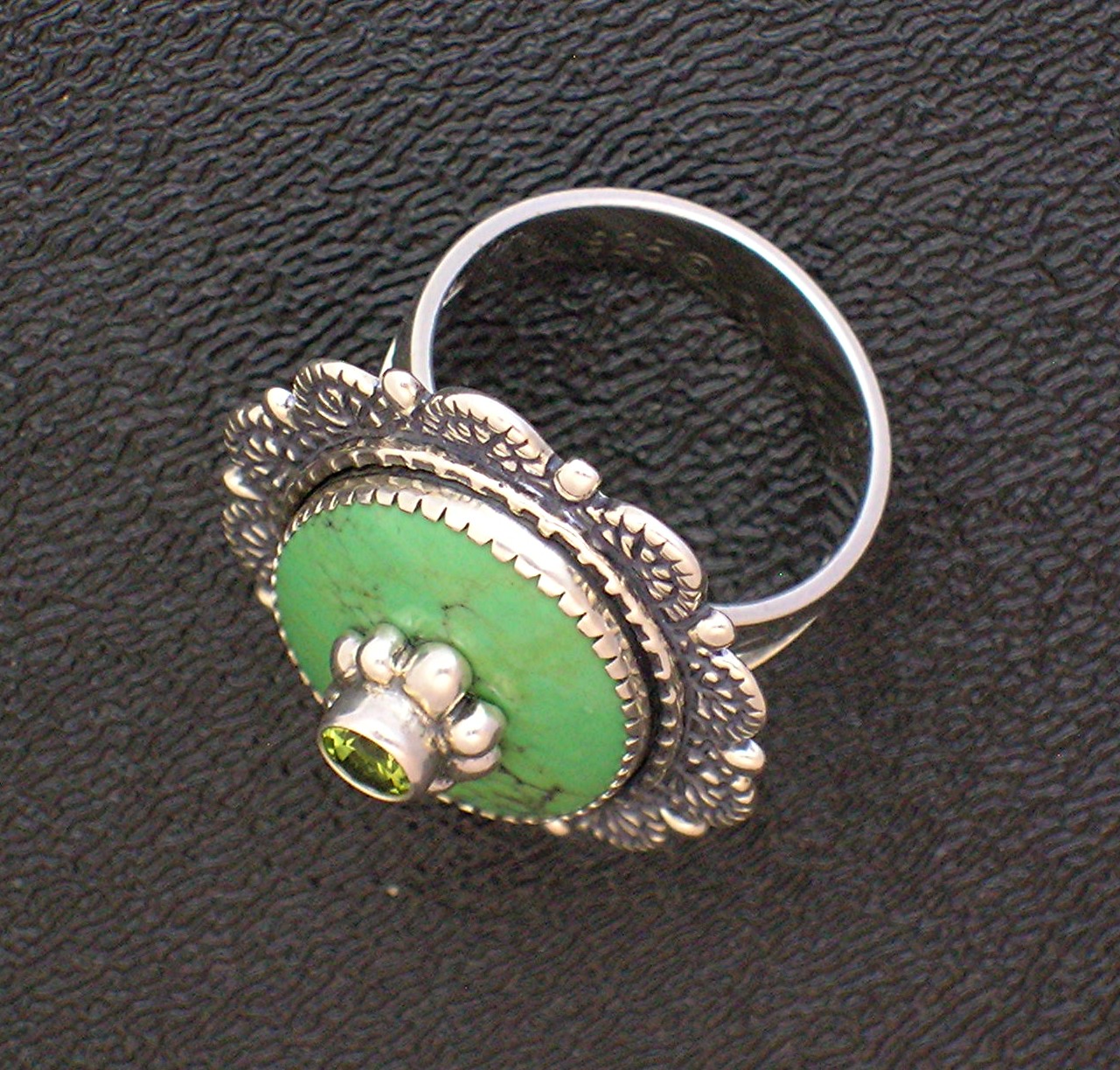 Sterling SilverGreen Turquoise Peridot Artist Ring