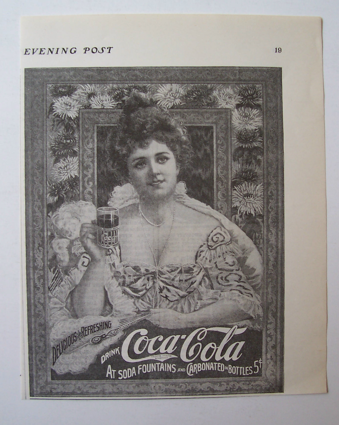 1904 Coca Cola with Woman Holding Glass Of Soda