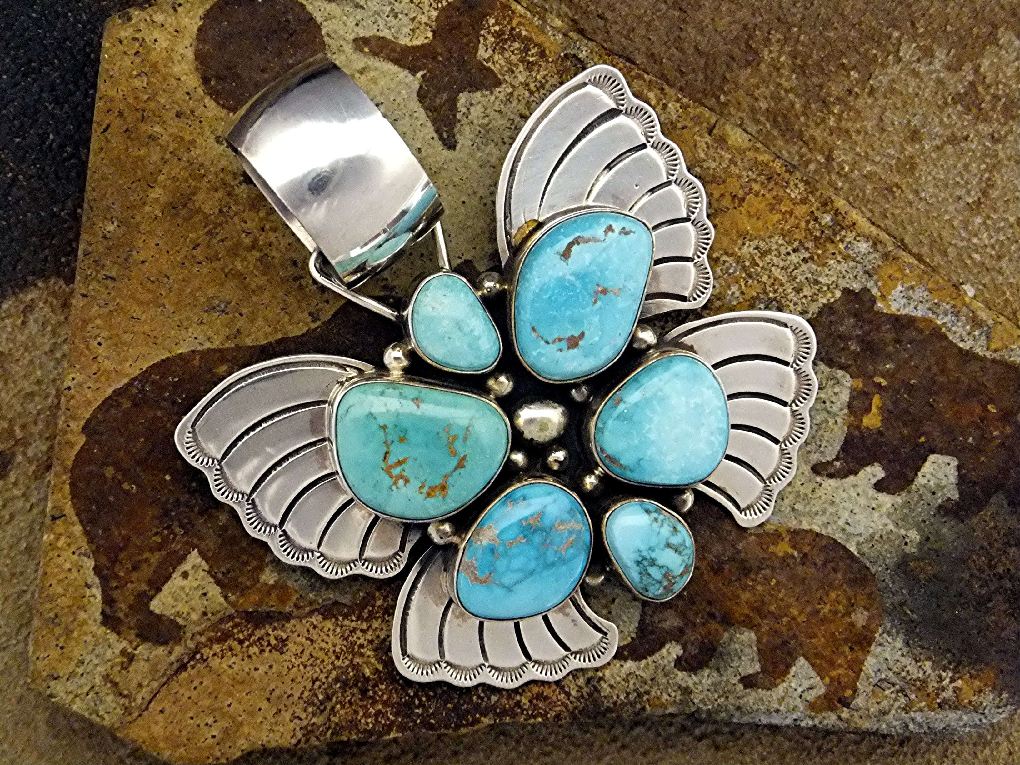Darren Livingston Sterling Silver Turquoise Butterfly