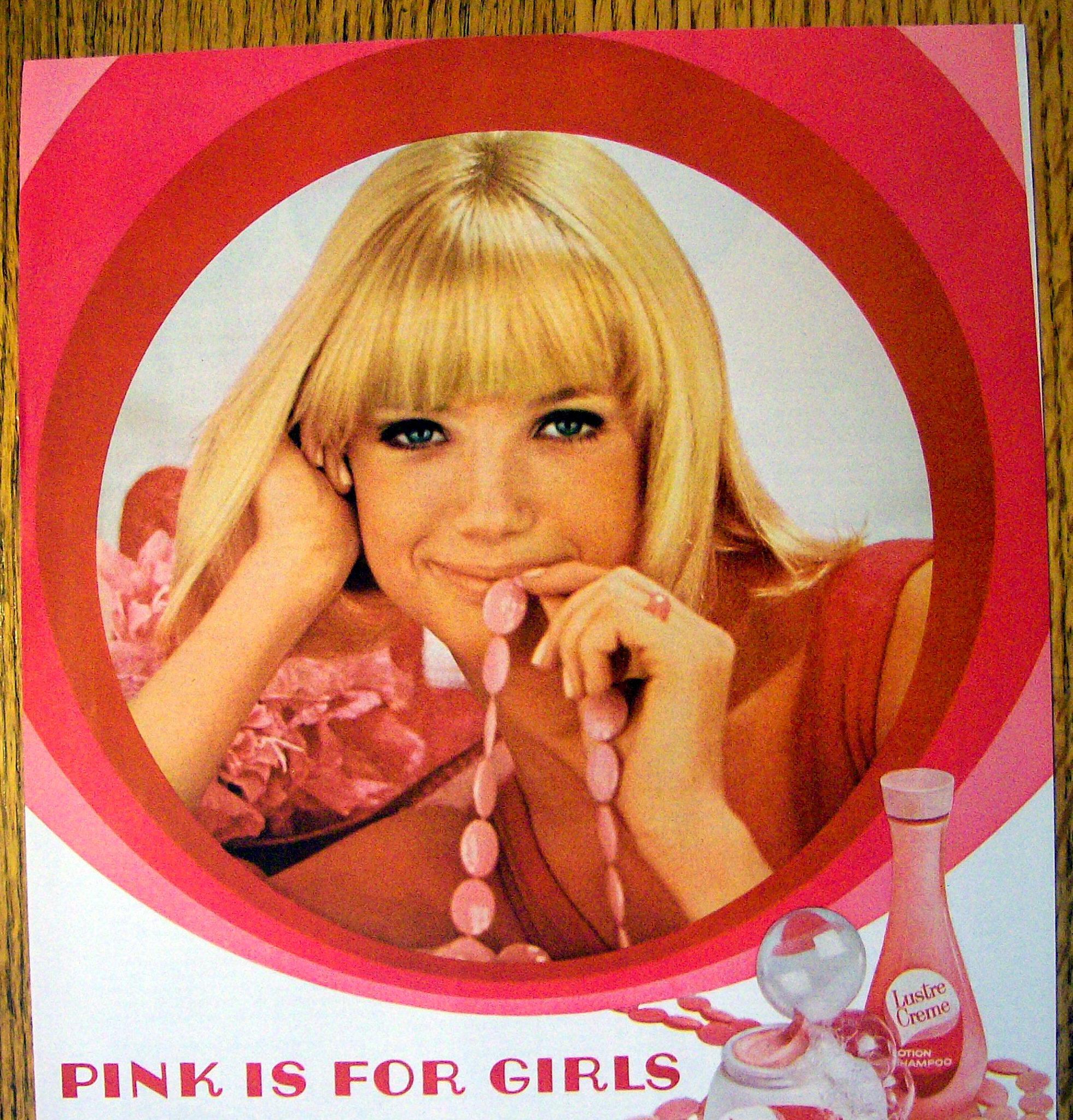 1968 Pink Lustre Creme Shampoo with Lovely Blonde Woman