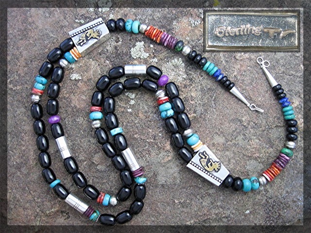 Navajo TOMMY SINGER Snr Turquoise Sterling Silver Neckl