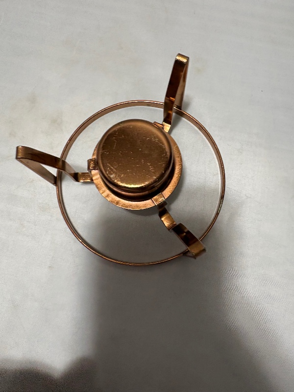 Vintage Copper and Glass Carafe with Black Handle and Warmer MC 1960s
