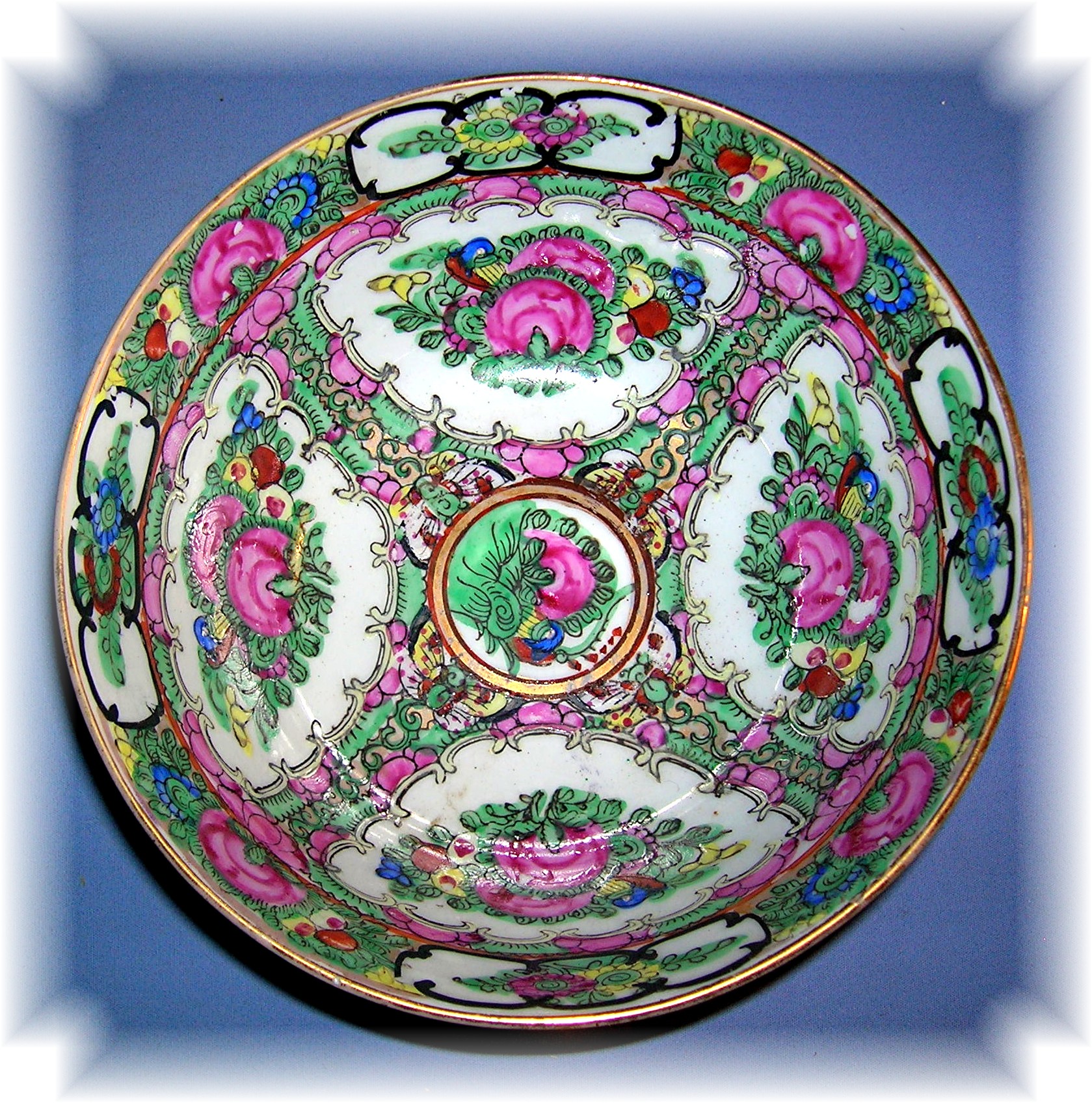 Oriental Porcelain Bowl Highly Decorated Signed