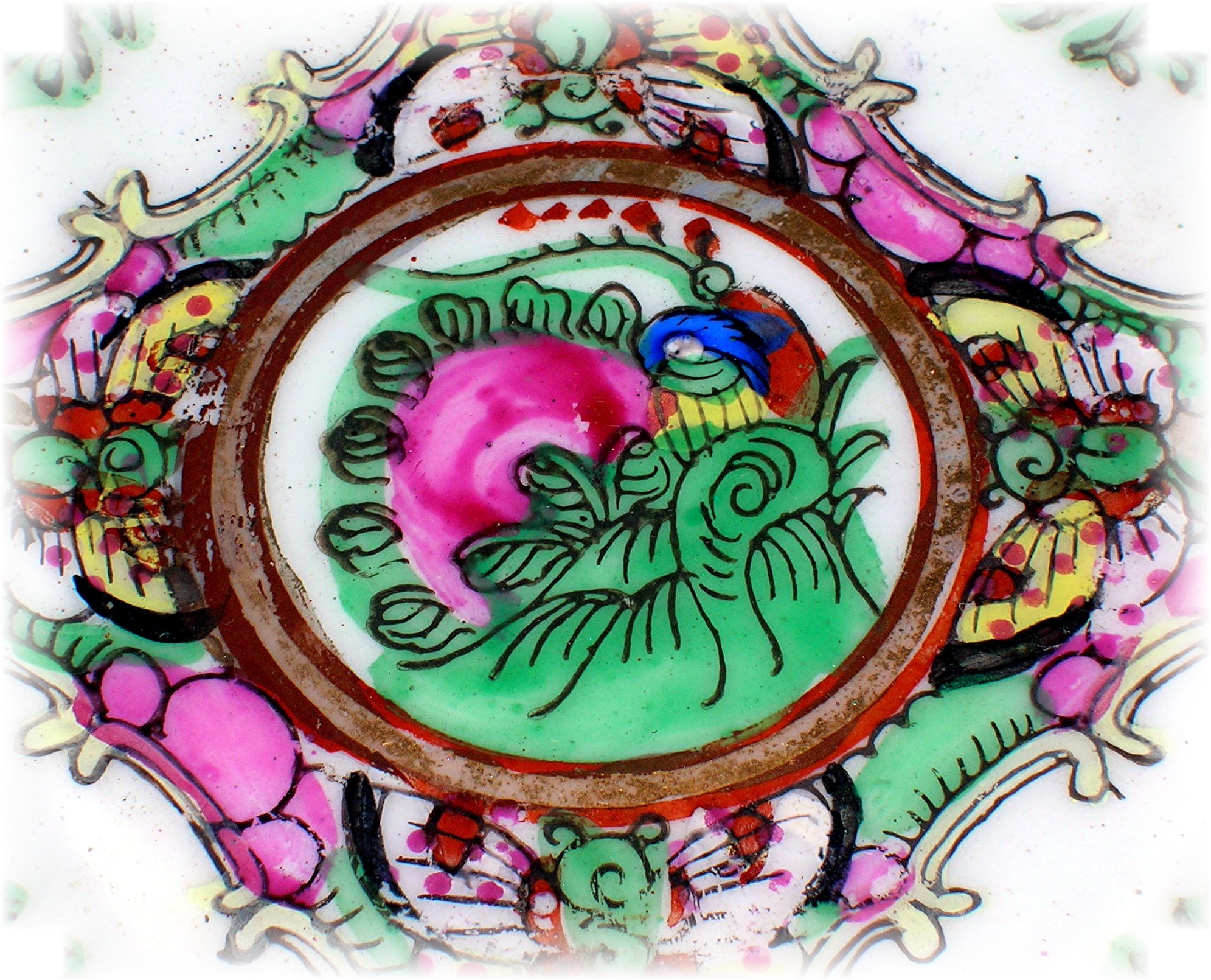 Oriental Porcelain Bowl Highly Decorated Signed