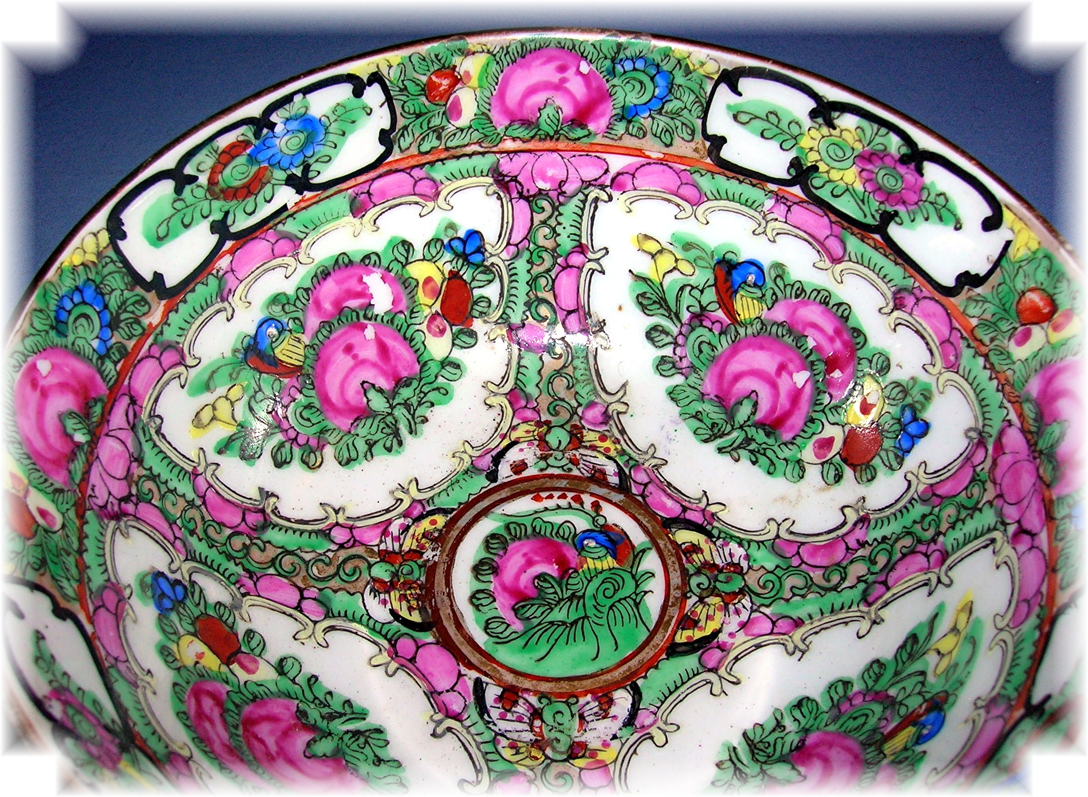 Oriental Porcelain Bowl Highly Decorated Signed
