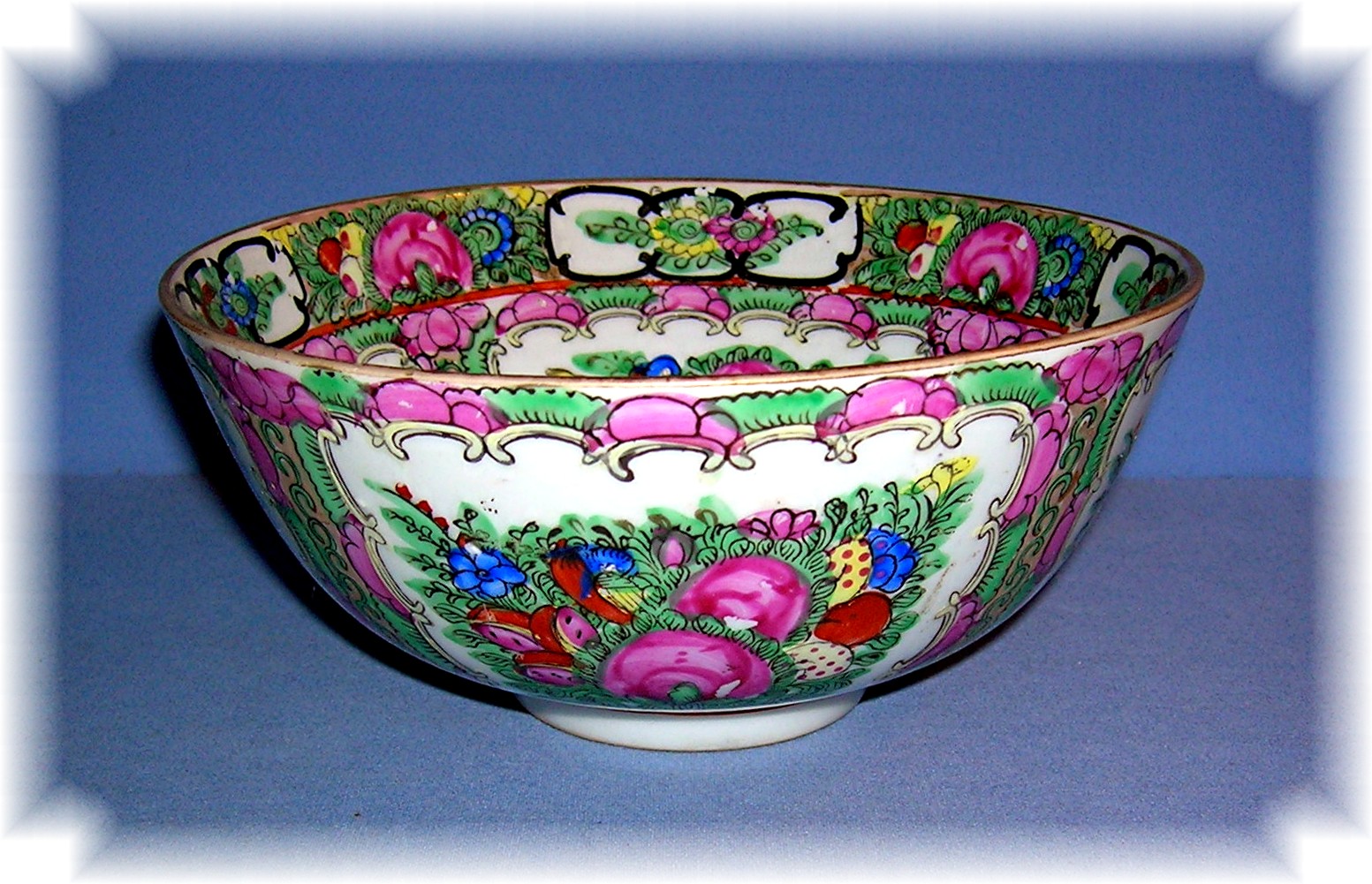 Oriental Porcelain Bowl Highly Decorated Signed