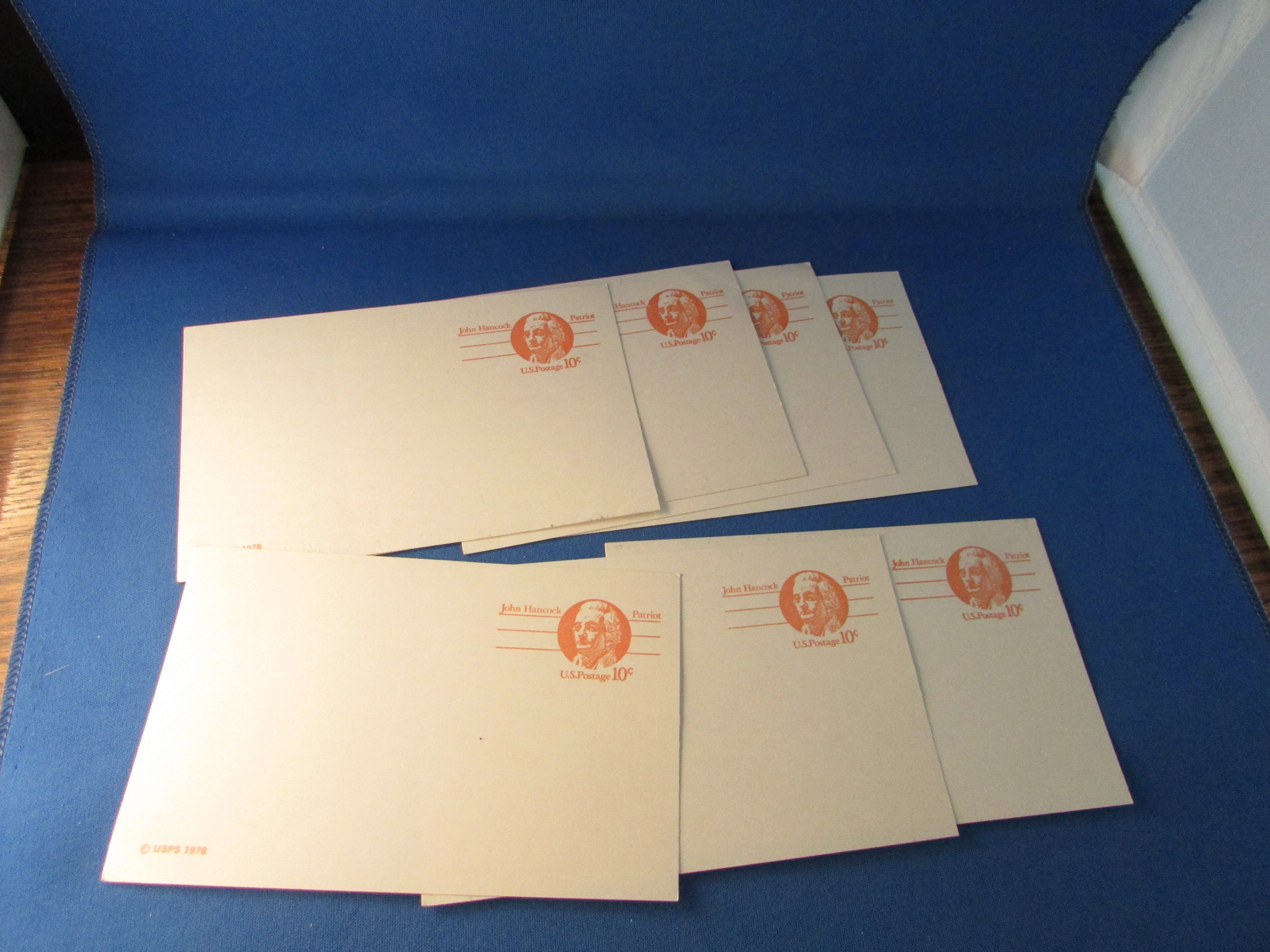 Five John Hancock Patriot Blank Post Cards