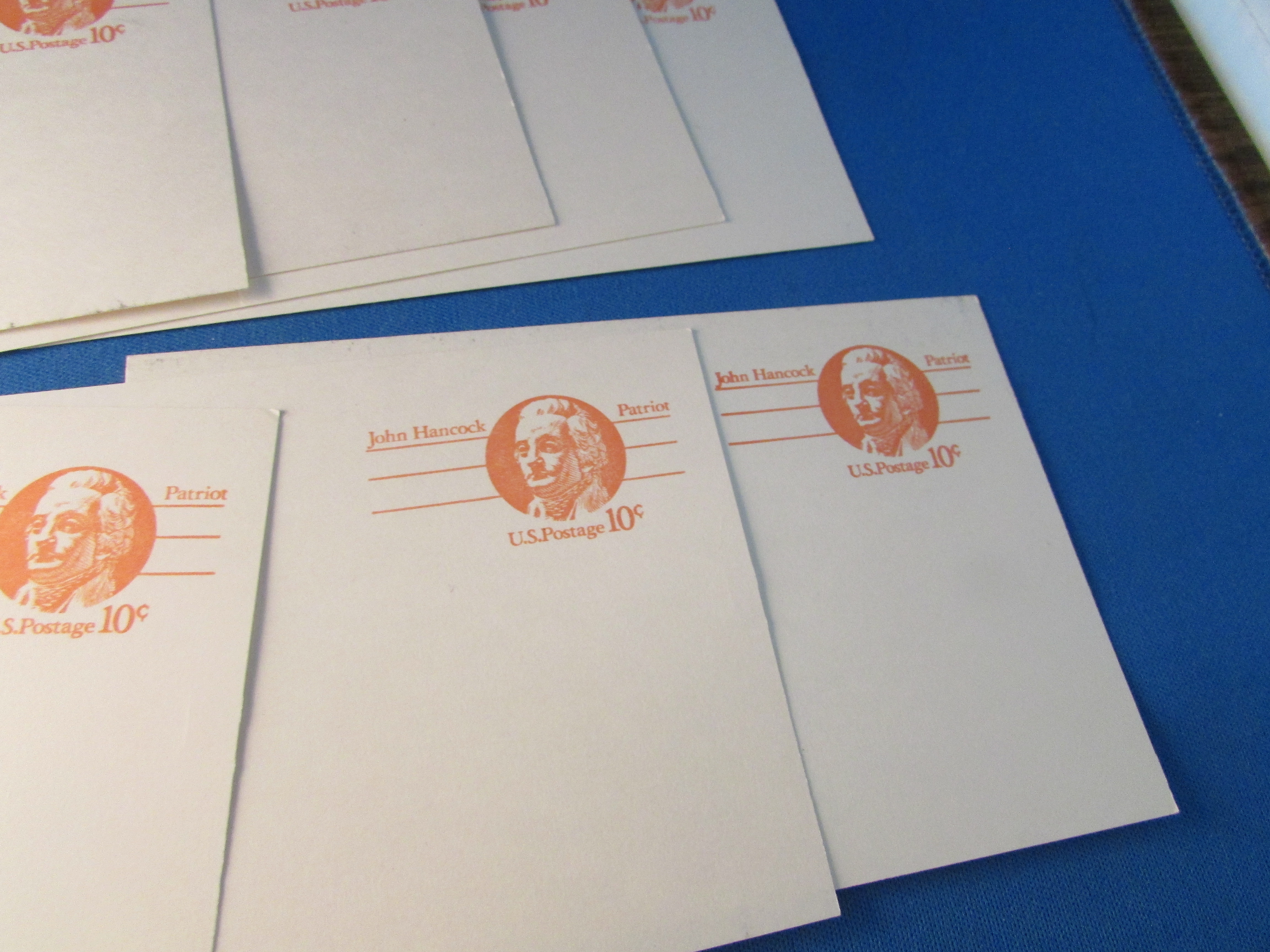 Five John Hancock Patriot Blank Post Cards