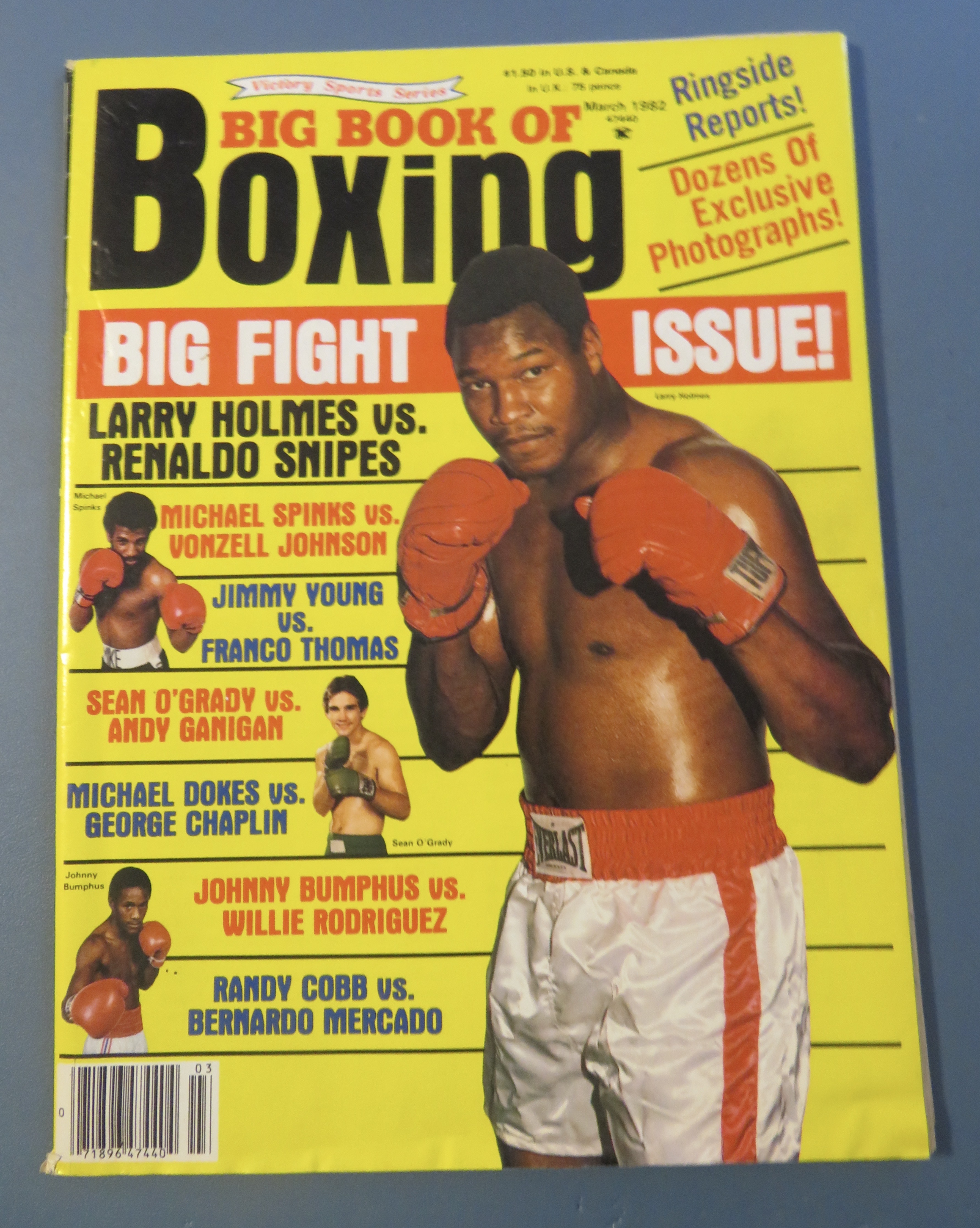 Big Book Of Boxing Magazine March 1982 Holmes vs Snipes