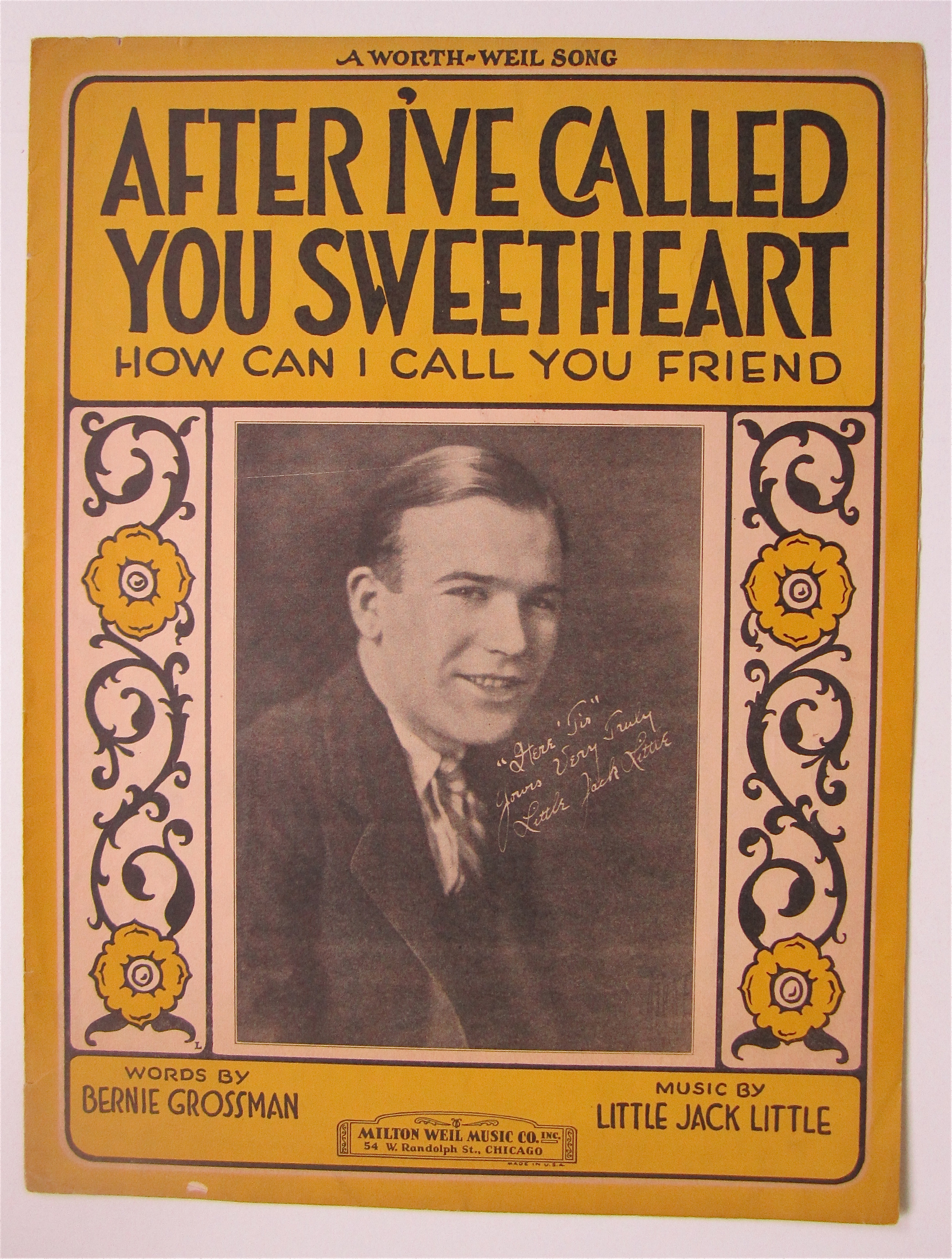 Sheet Music 1927 After I've Called You Sweetheart