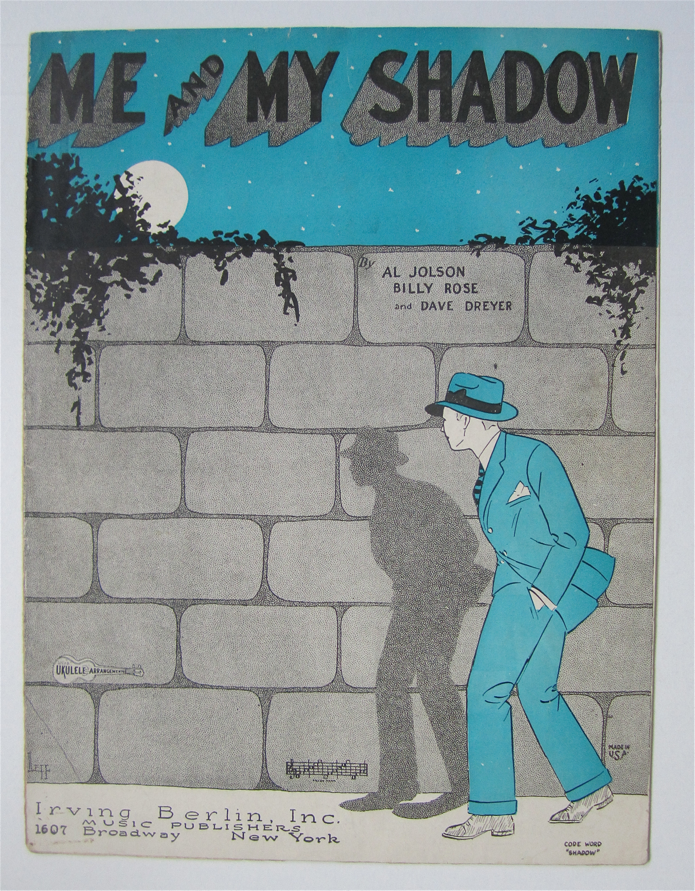 Sheet Music 1927 Me And My Shadow