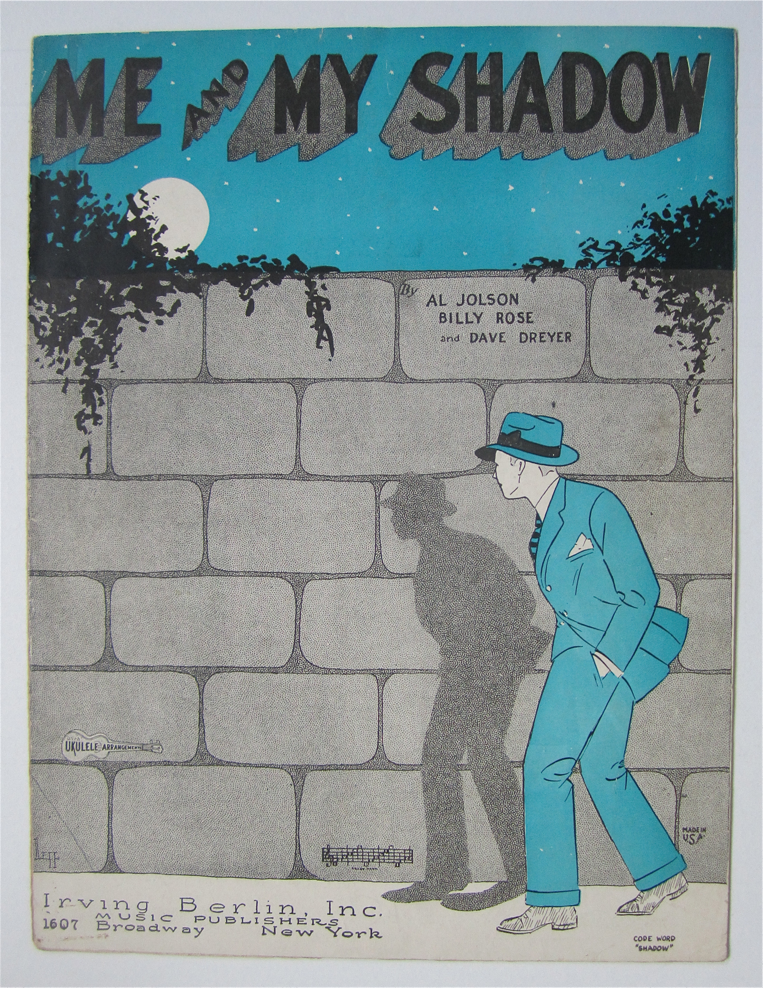 Sheet Music 1927 Me And My Shadow
