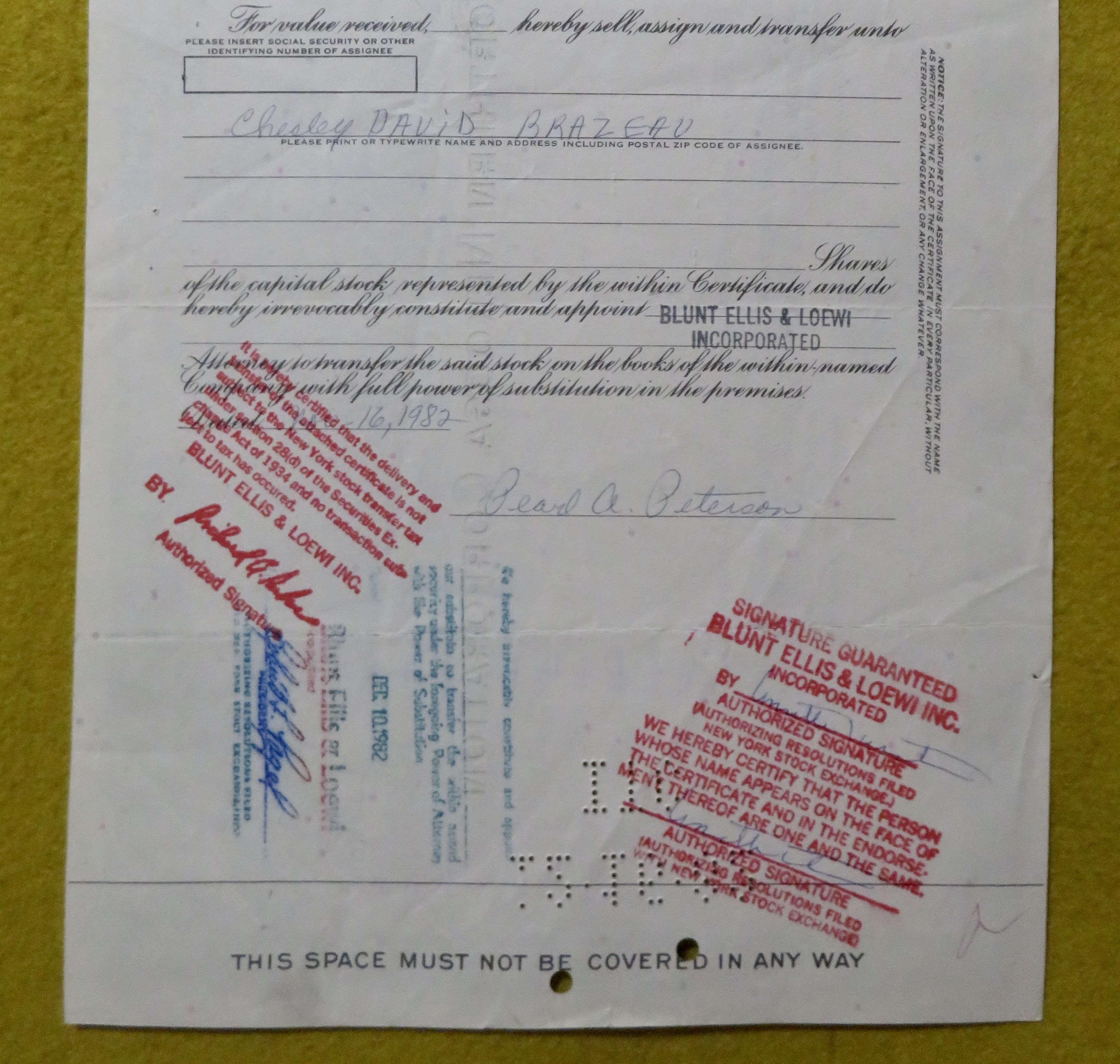 Stock Certificate May 5, 1970 Great Northern Nekoosa