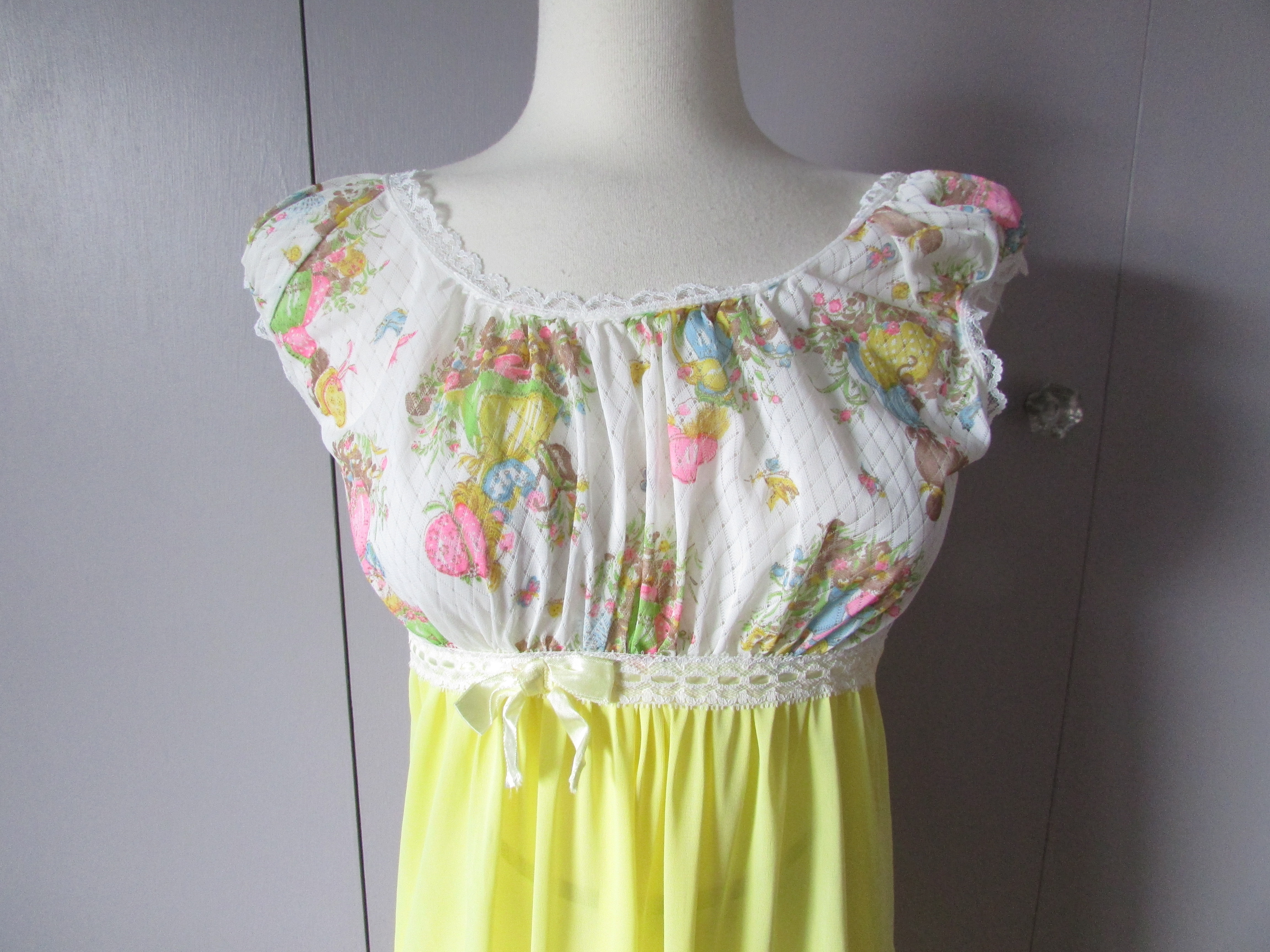 Yellow Empire Style Night Gown