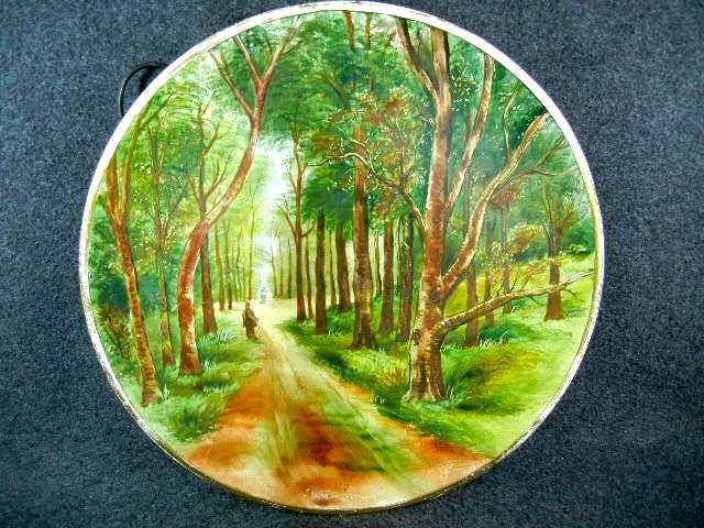Ceramic Spring in the Woods Plate Artist signed J Coop