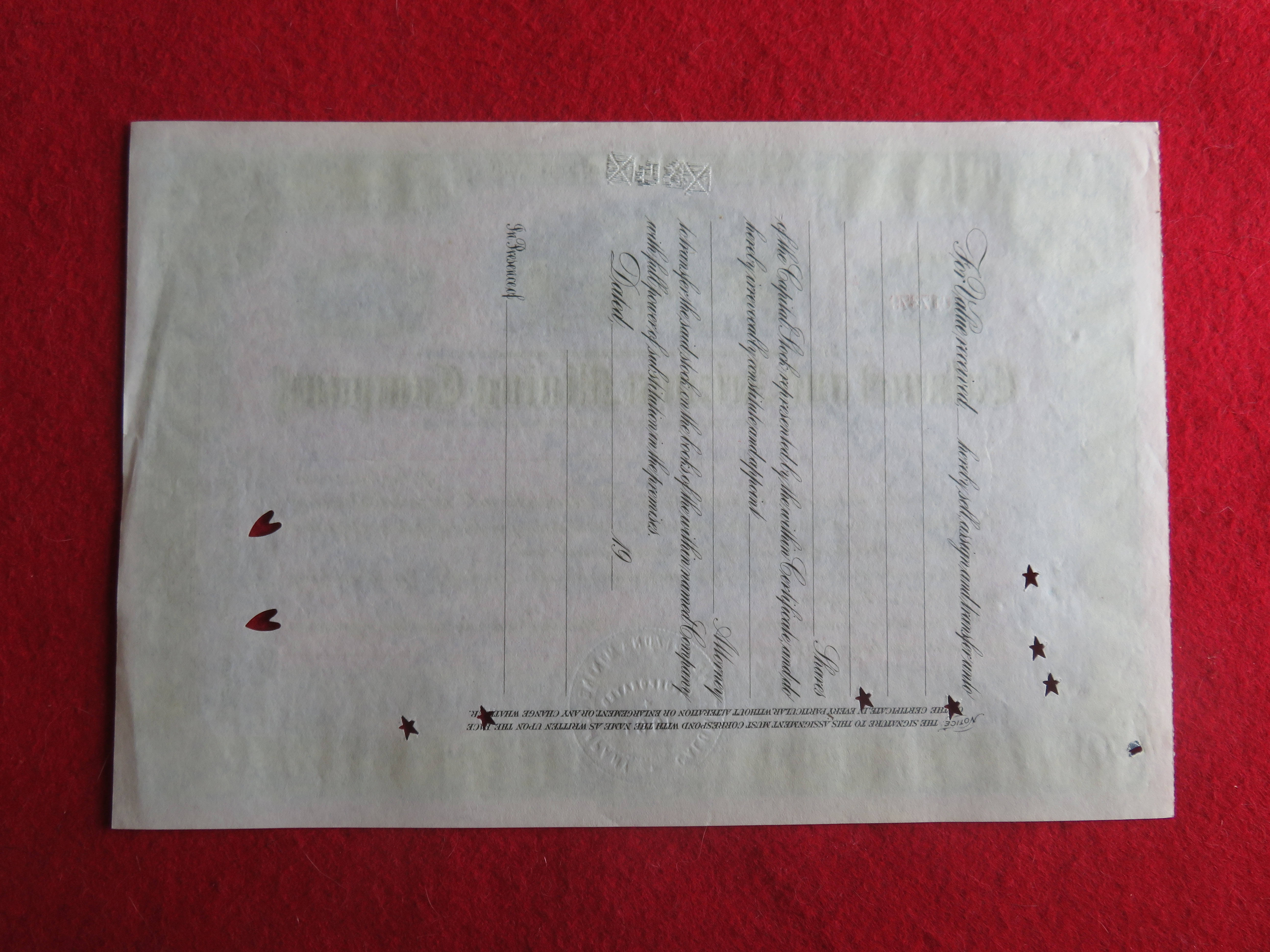 1924 Calumet & Arizona Mining Company Stock Certificate