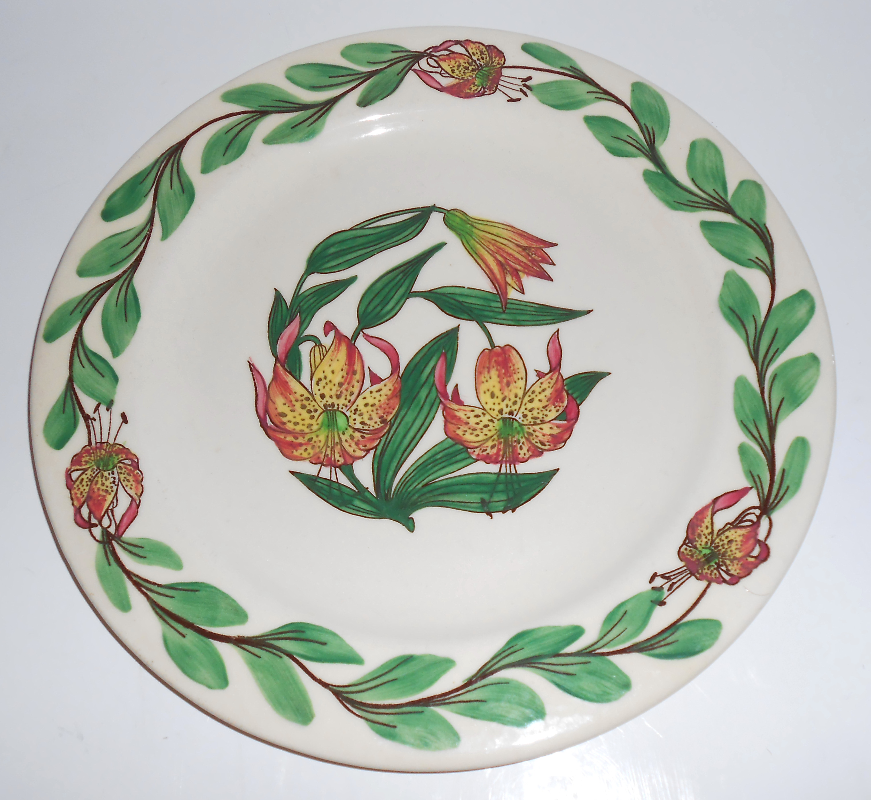 Pacific Pottery Hand Decorated Tiger Lily 9-3/4 Plate!