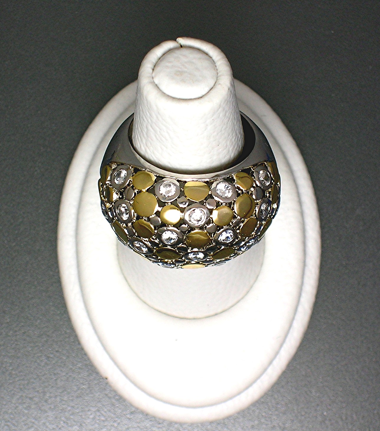 Ring Sterling Silver CZ Designer Look Dome