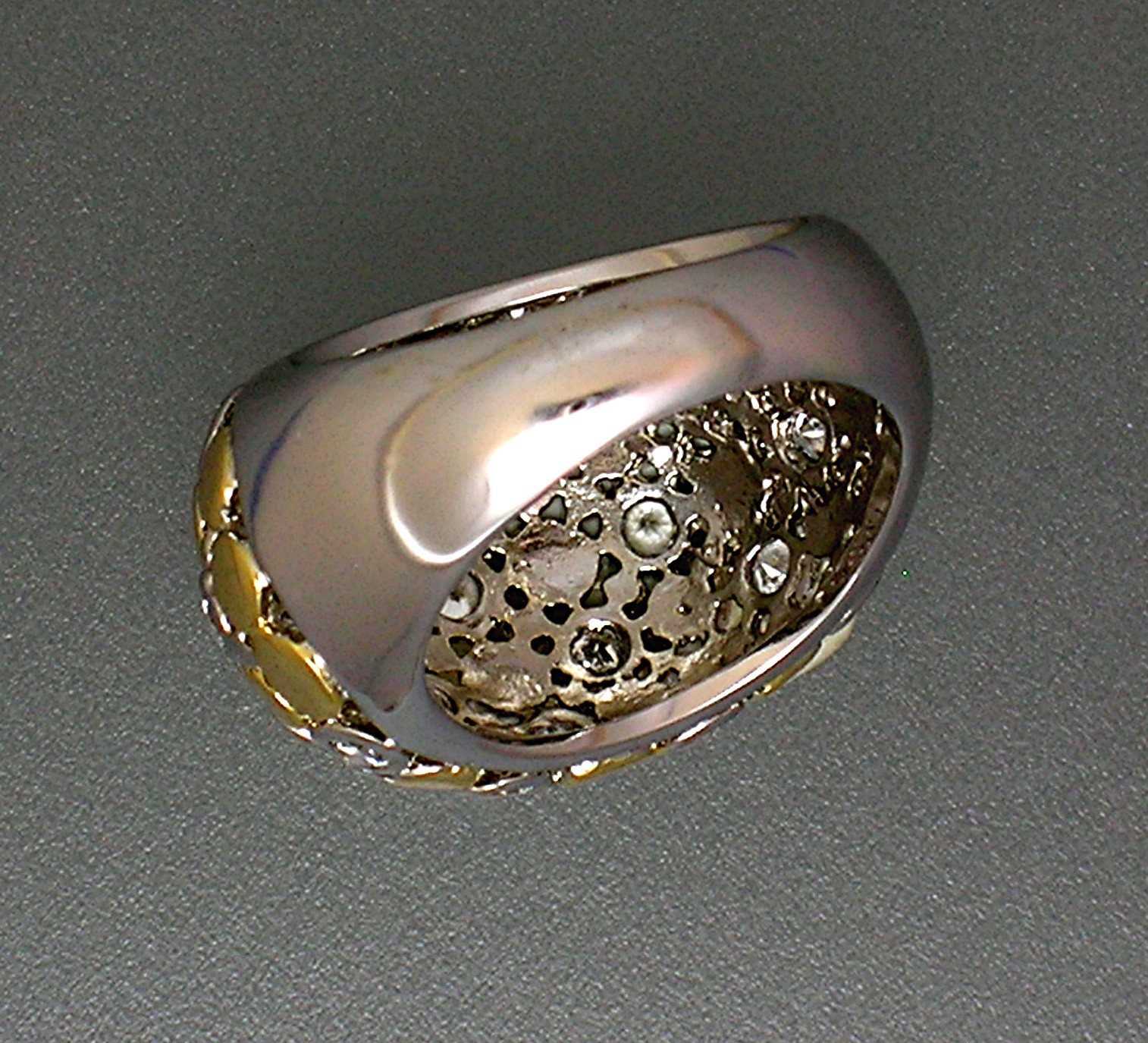 Ring Sterling Silver CZ Designer Look Dome