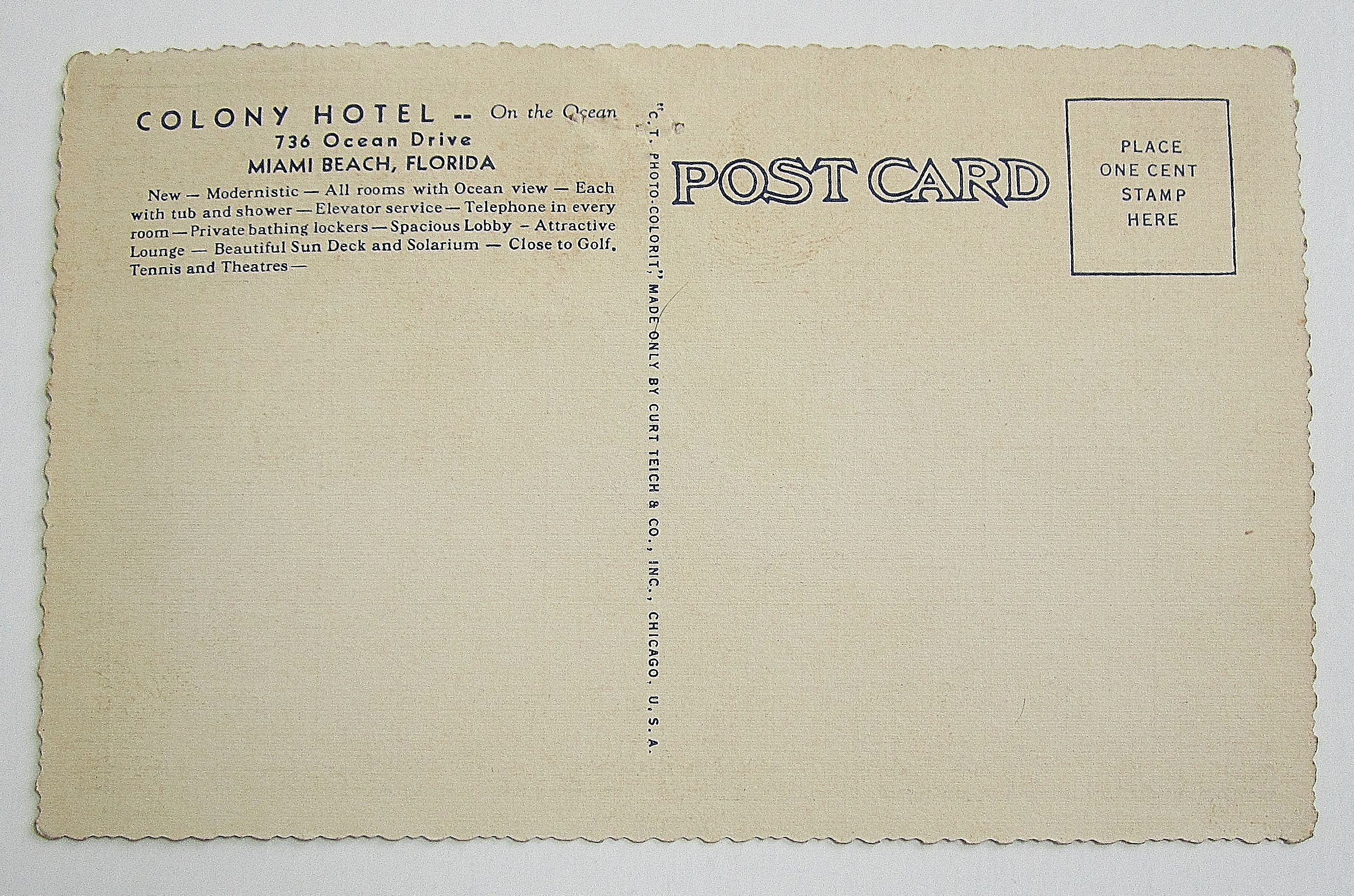 Colony Hotel Miami Beach, Florida