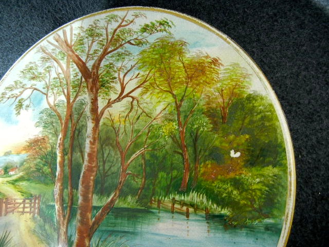 Ceramic Hand Painted A Quiet Spot Artist signed J Coope