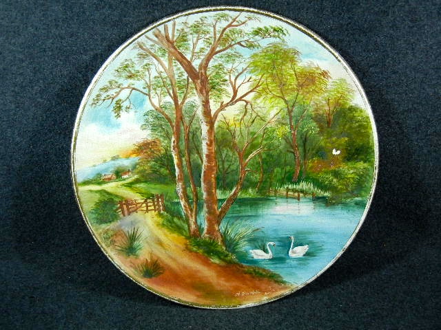 Ceramic Hand Painted A Quiet Spot Artist signed J Coope