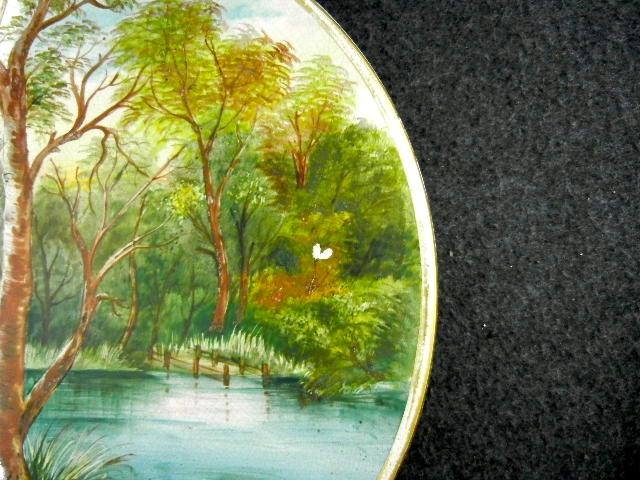 Ceramic Hand Painted A Quiet Spot Artist signed J Coope