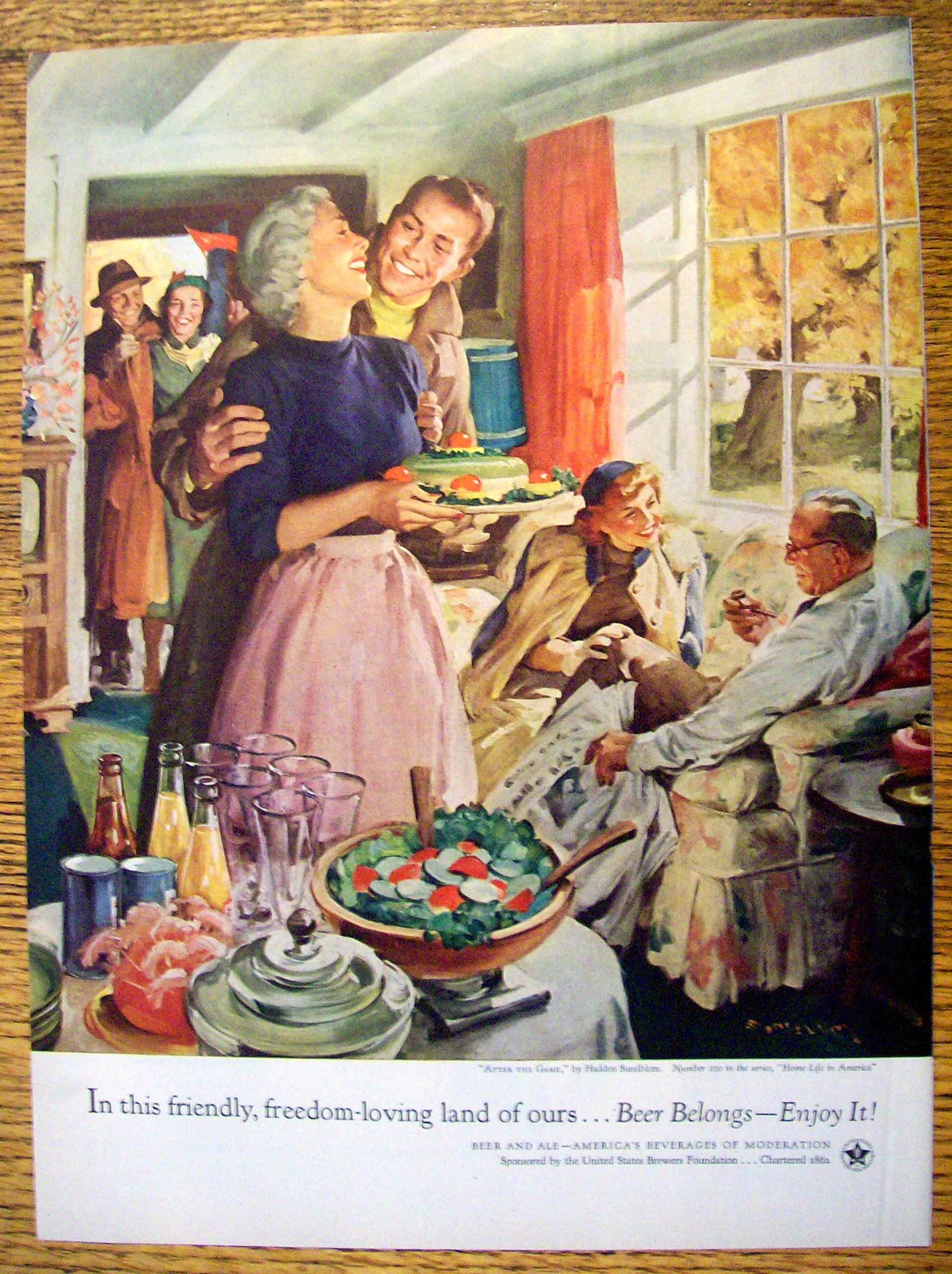 1954 After The Game By Haddon Sundblom (Beer Belongs)