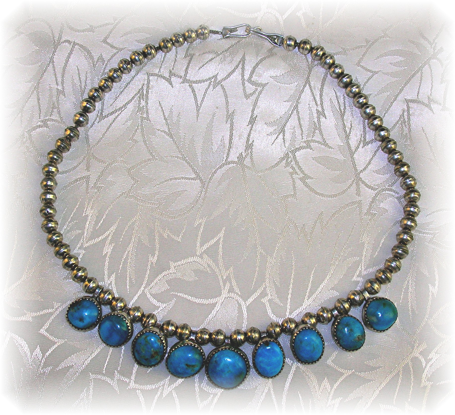 Necklace Sterling Silver Turquoise Drops