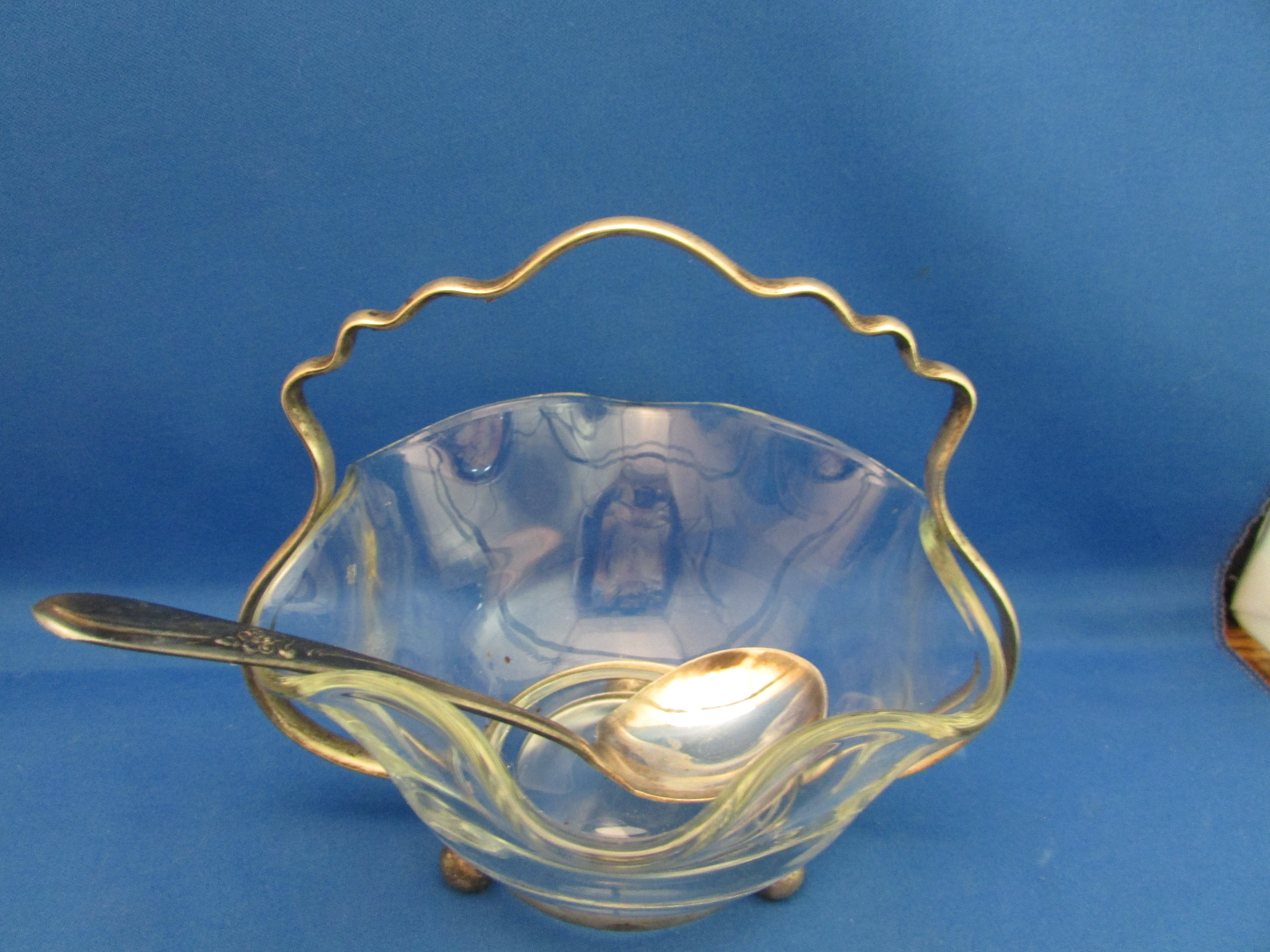 Serving Dish With Silver Spoon