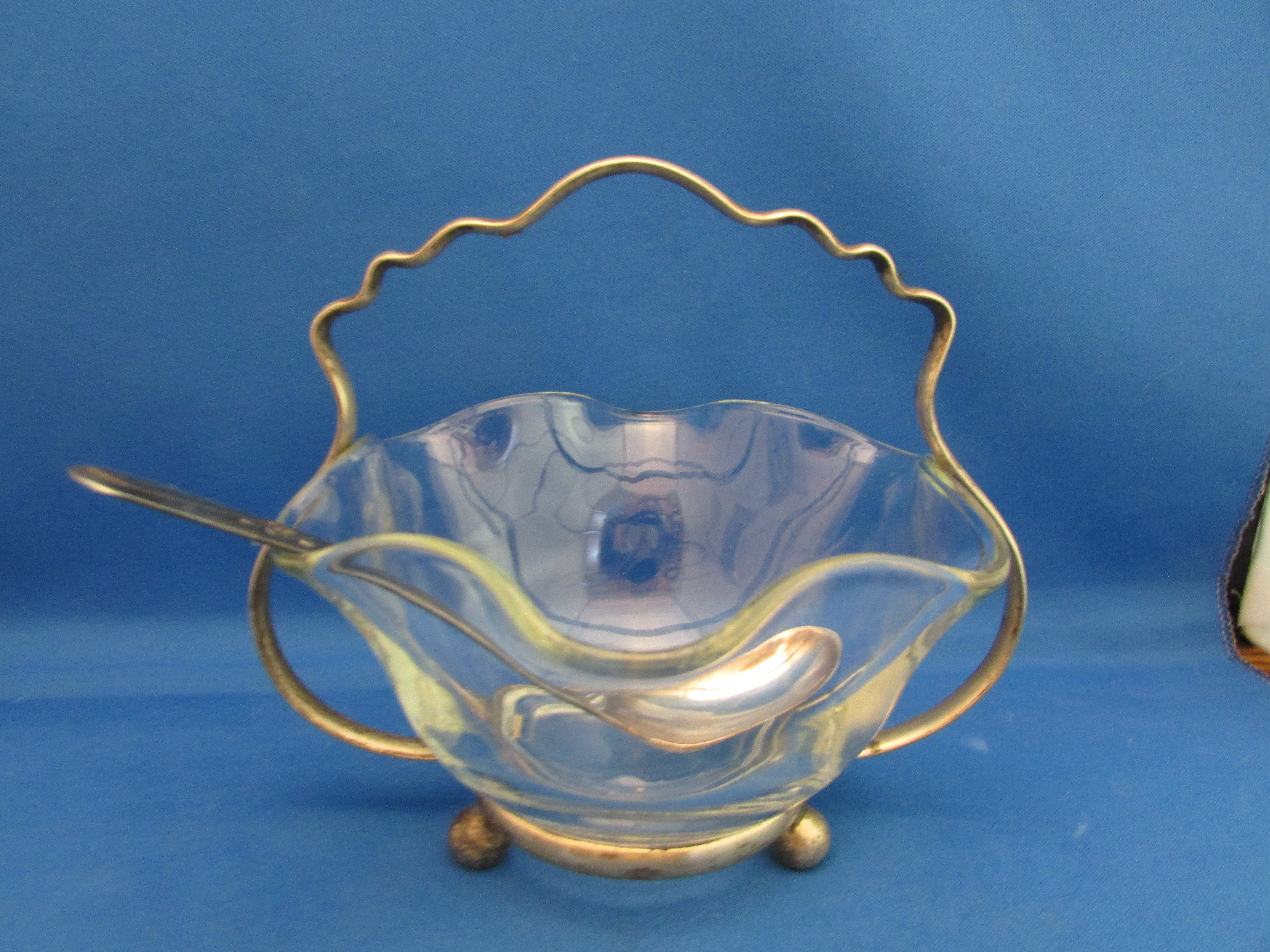 Serving Dish With Silver Spoon