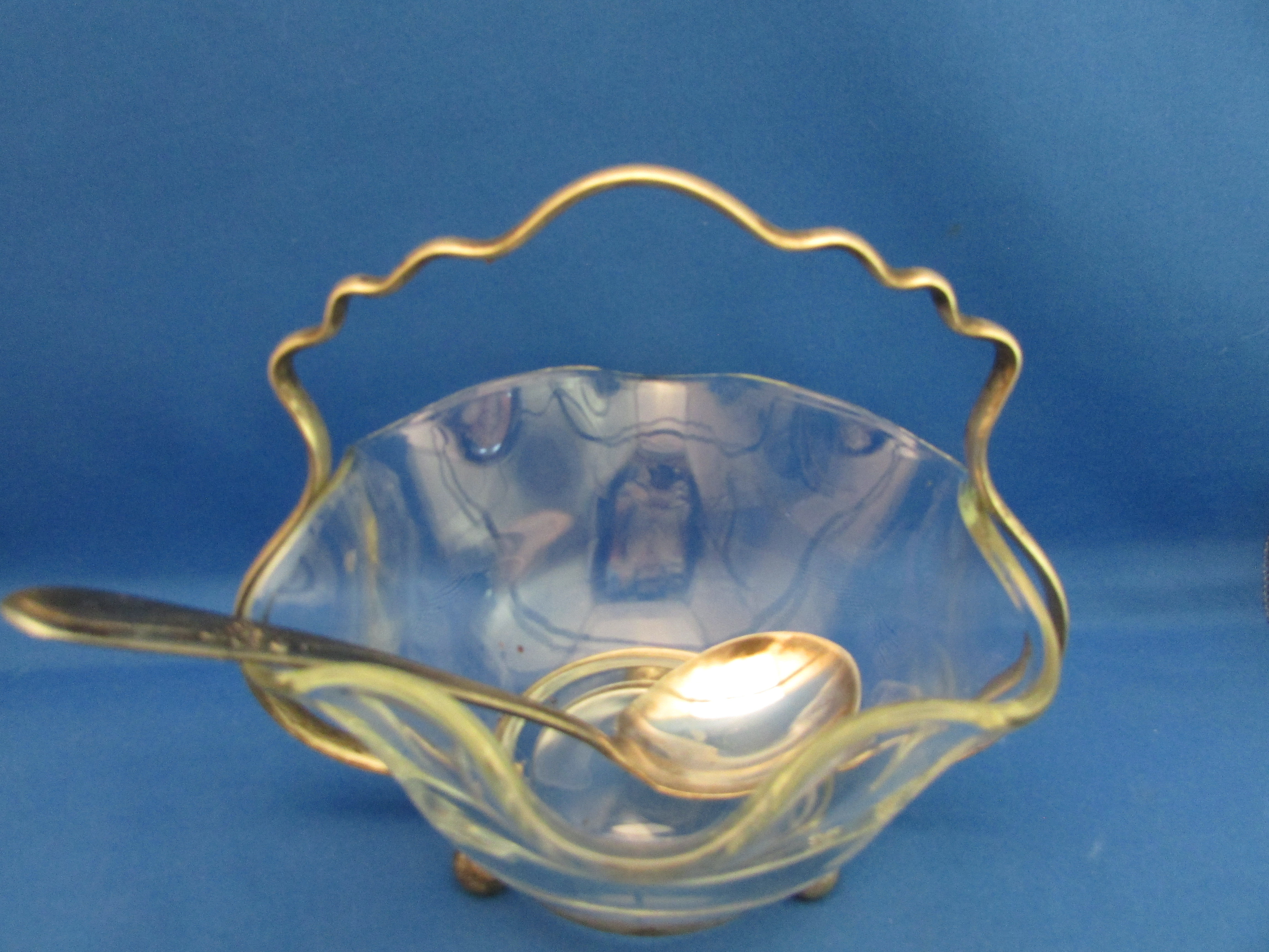 Serving Dish With Silver Spoon
