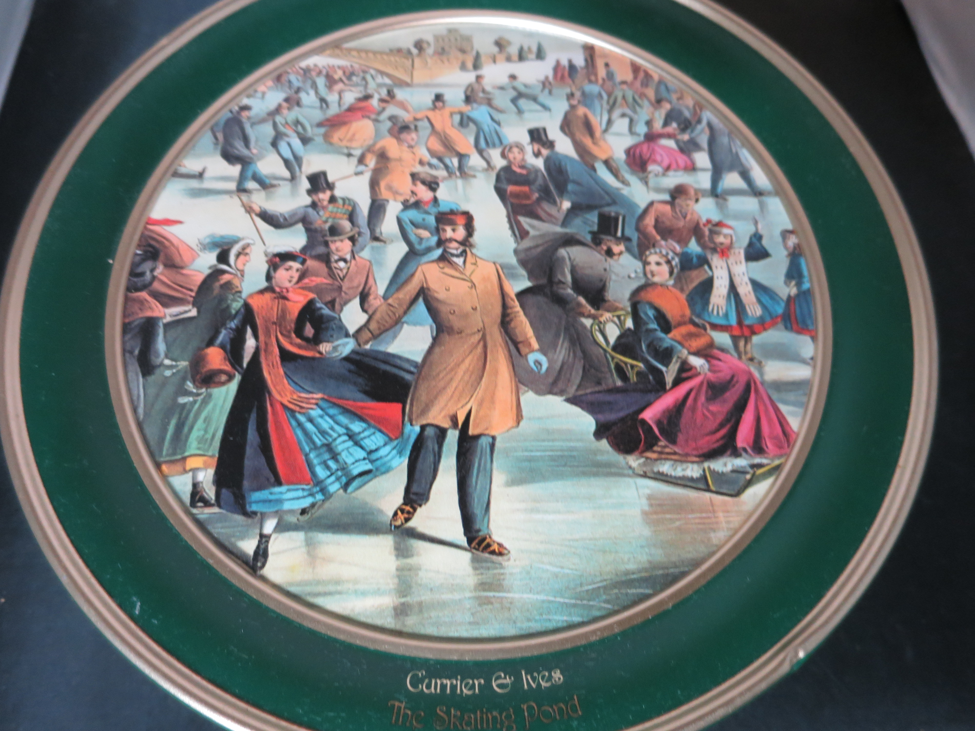 Currier & Ives The Skating Pond Tin Schwann's limited 2000